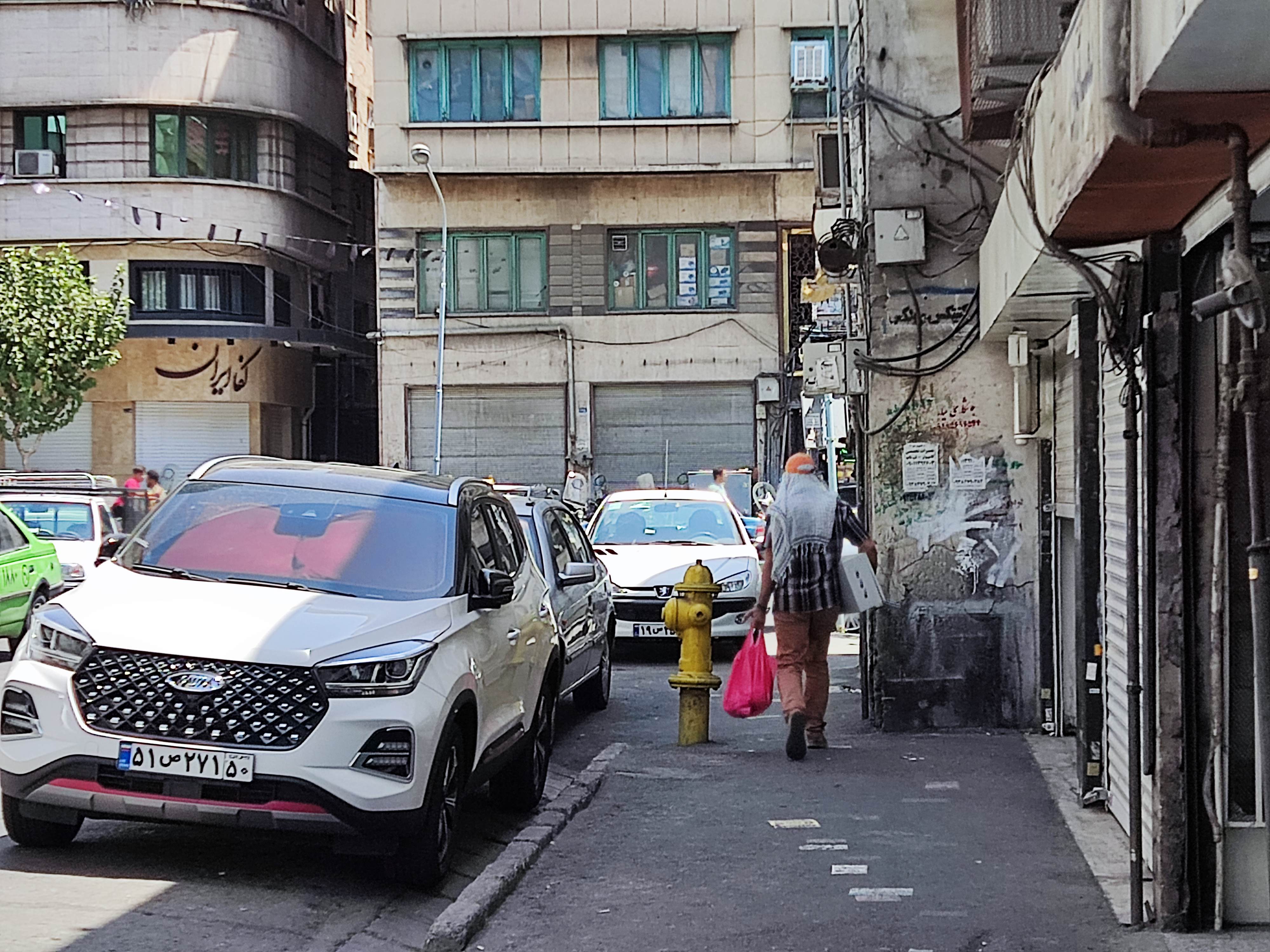 A mostly shut-down street in Tehran's Grand Bazaar