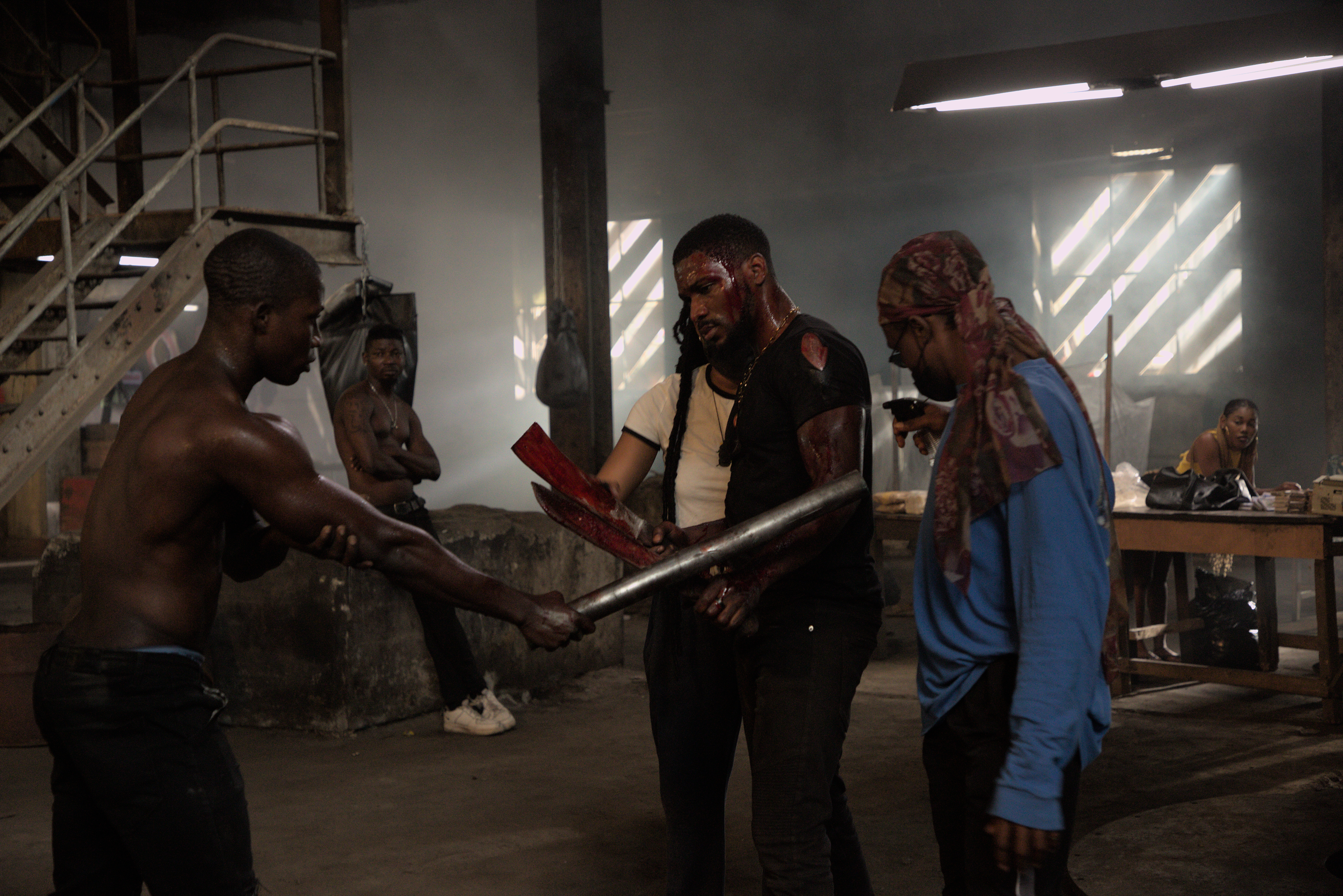 Nollywood star Tobi Bakre in action