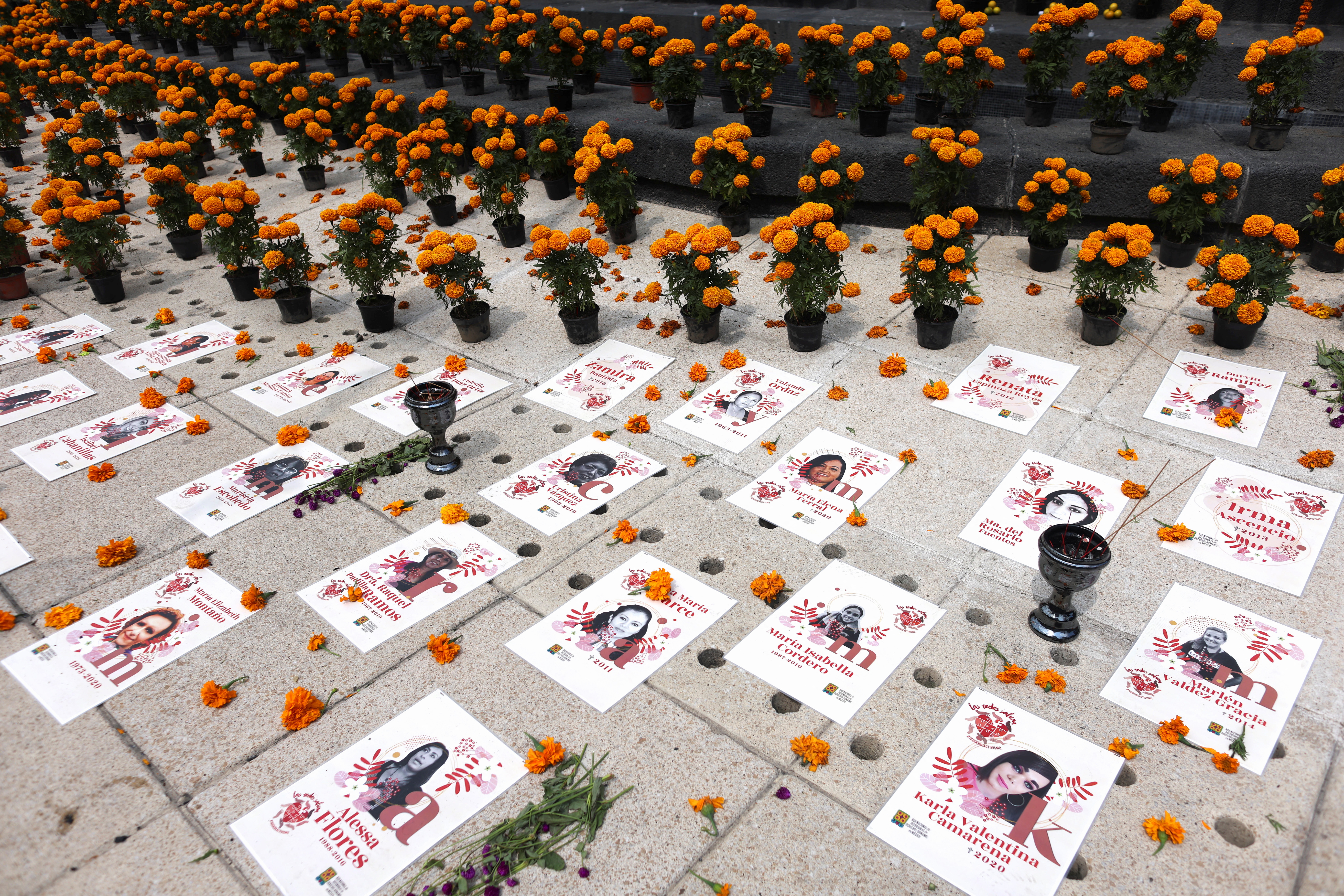 Photographs of murdered journalists and activists in Mexico