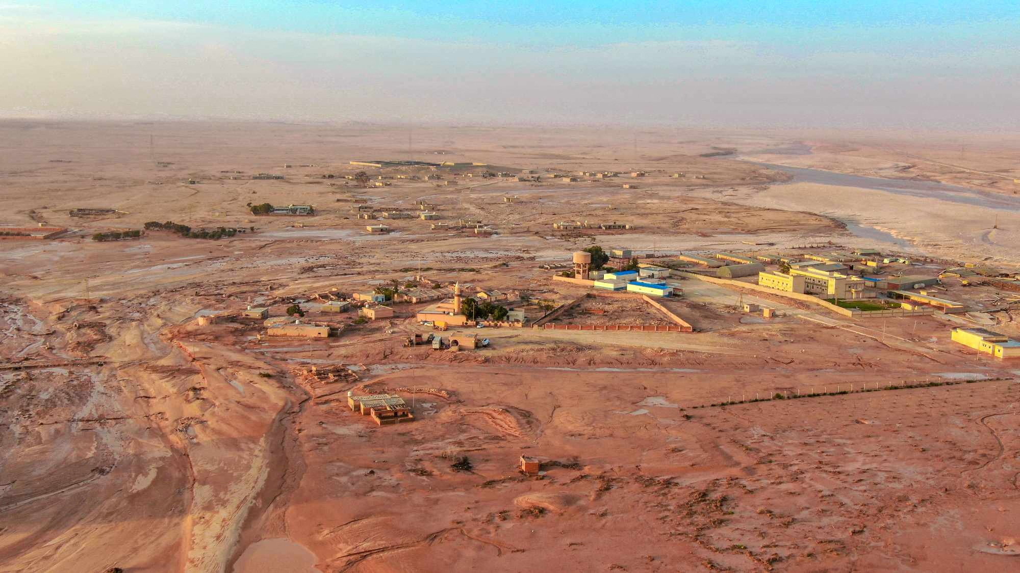 General view of flood water