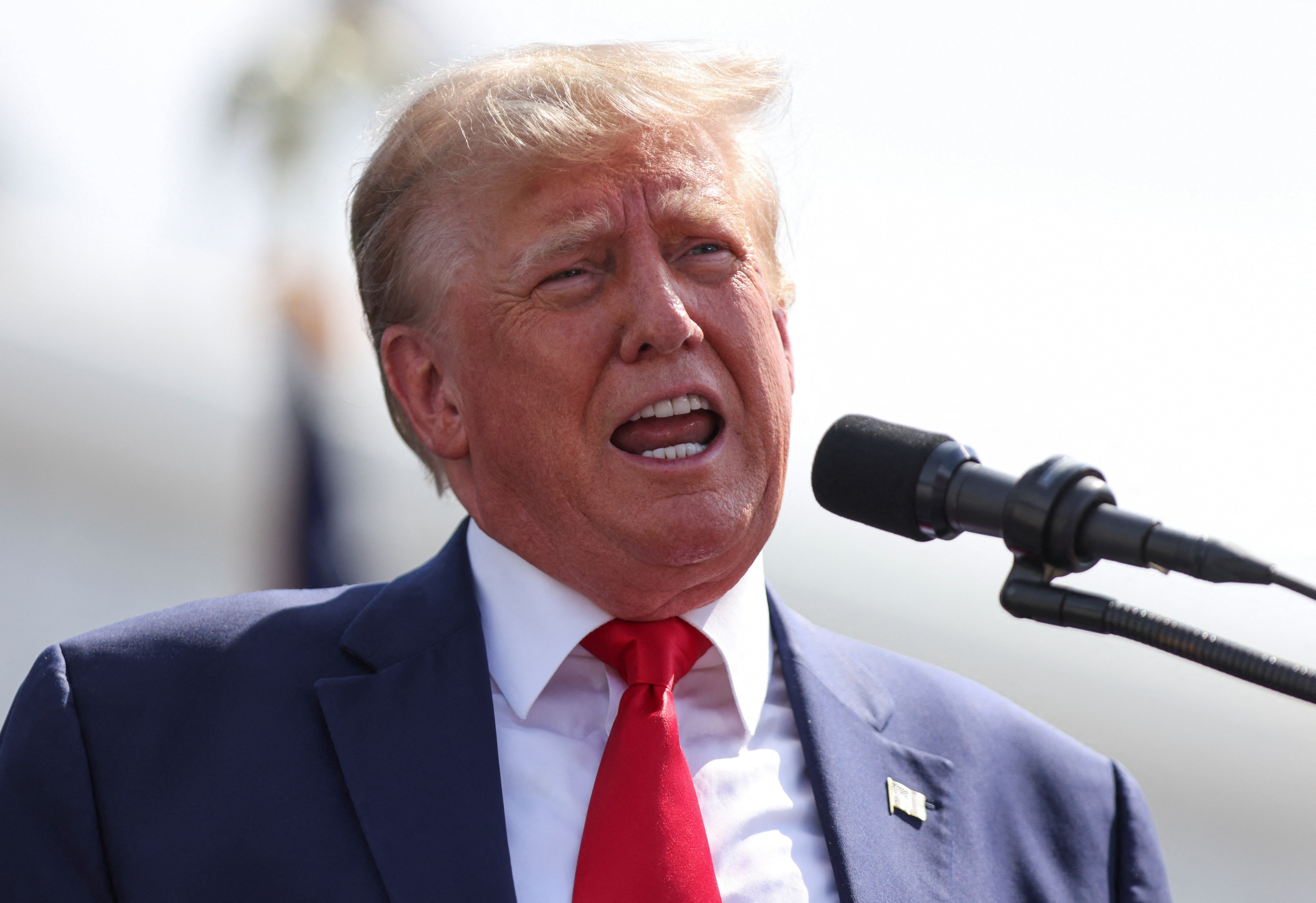 Former U.S. President and Republican presidential candidate Donald Trump speaks during a 2024 presidential election campaign event at Sportsman Boats in Summerville, South Carolina, U.S. September 25, 2023.