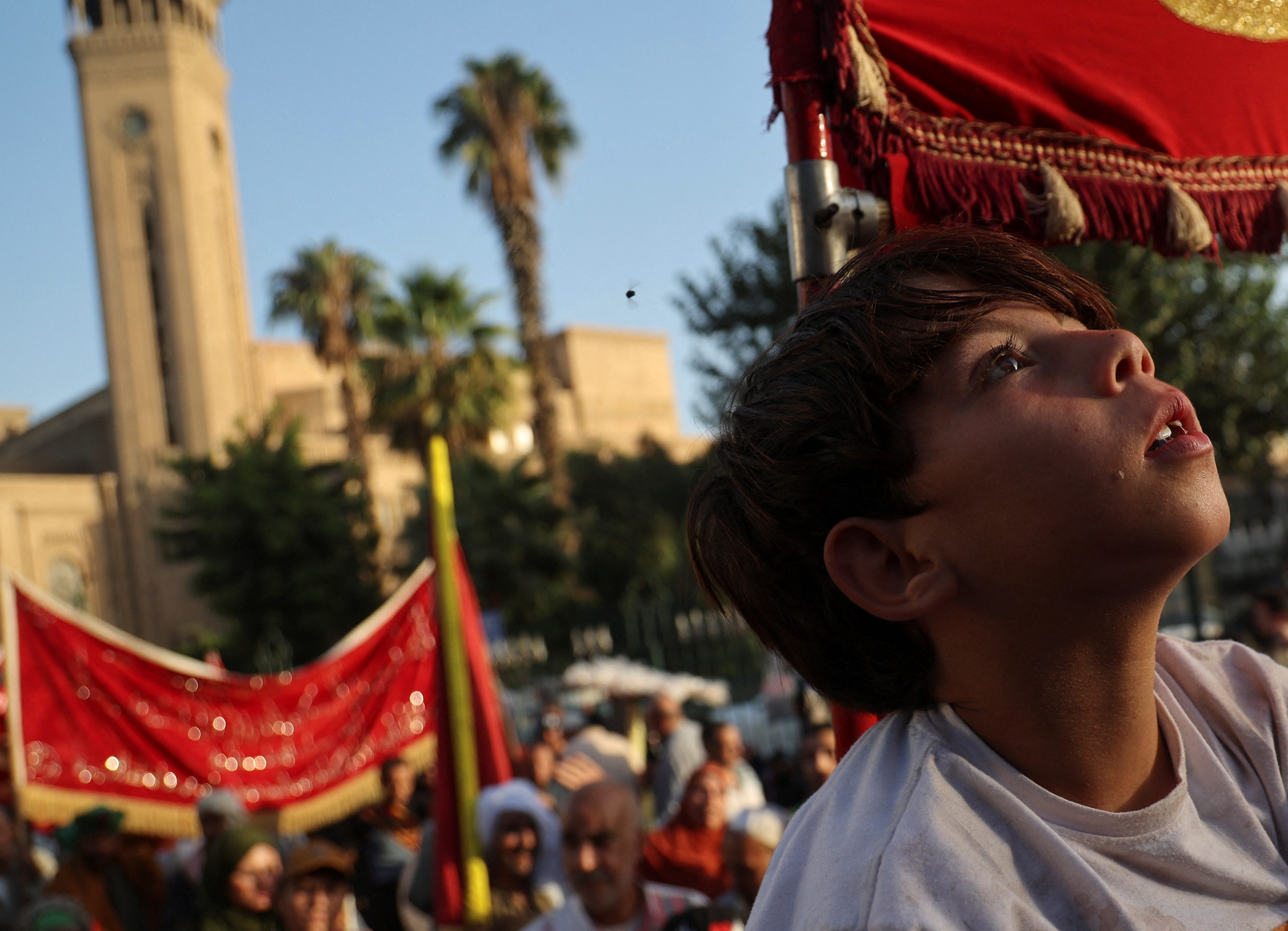 Sufi Muslims practice ritualised Zikr (invocation) as they celebrate "Mawlid al-Nabawi" or the birth of Prophet Mohammad in Al Azhar district, Old Cairo, Egypt, September 27, 2023. REUTERS/Amr Abdallah Dalsh