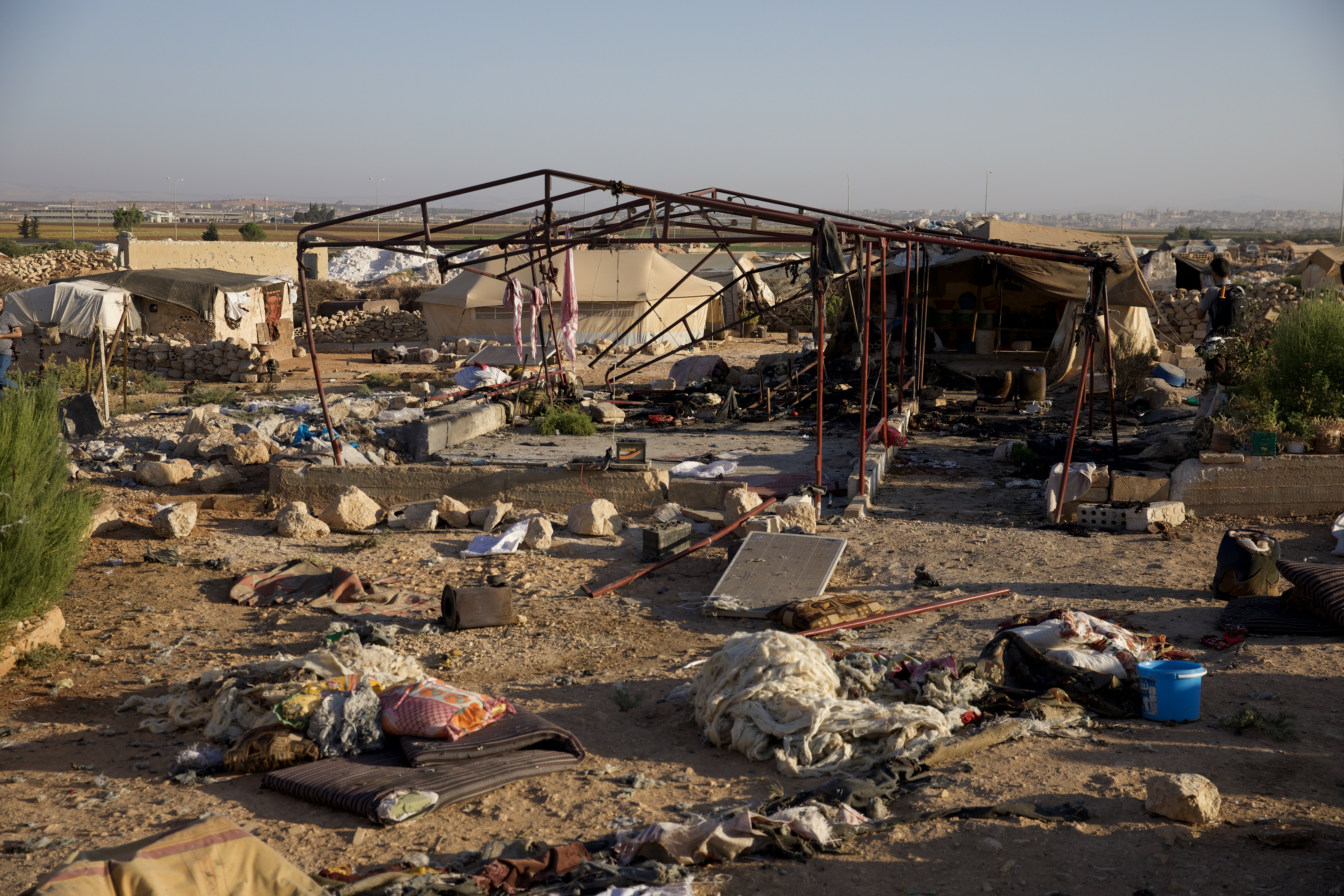 A displacement camp ten was shelled by Syrian regime forces on 23 September 2023, resulting in the death of two people.