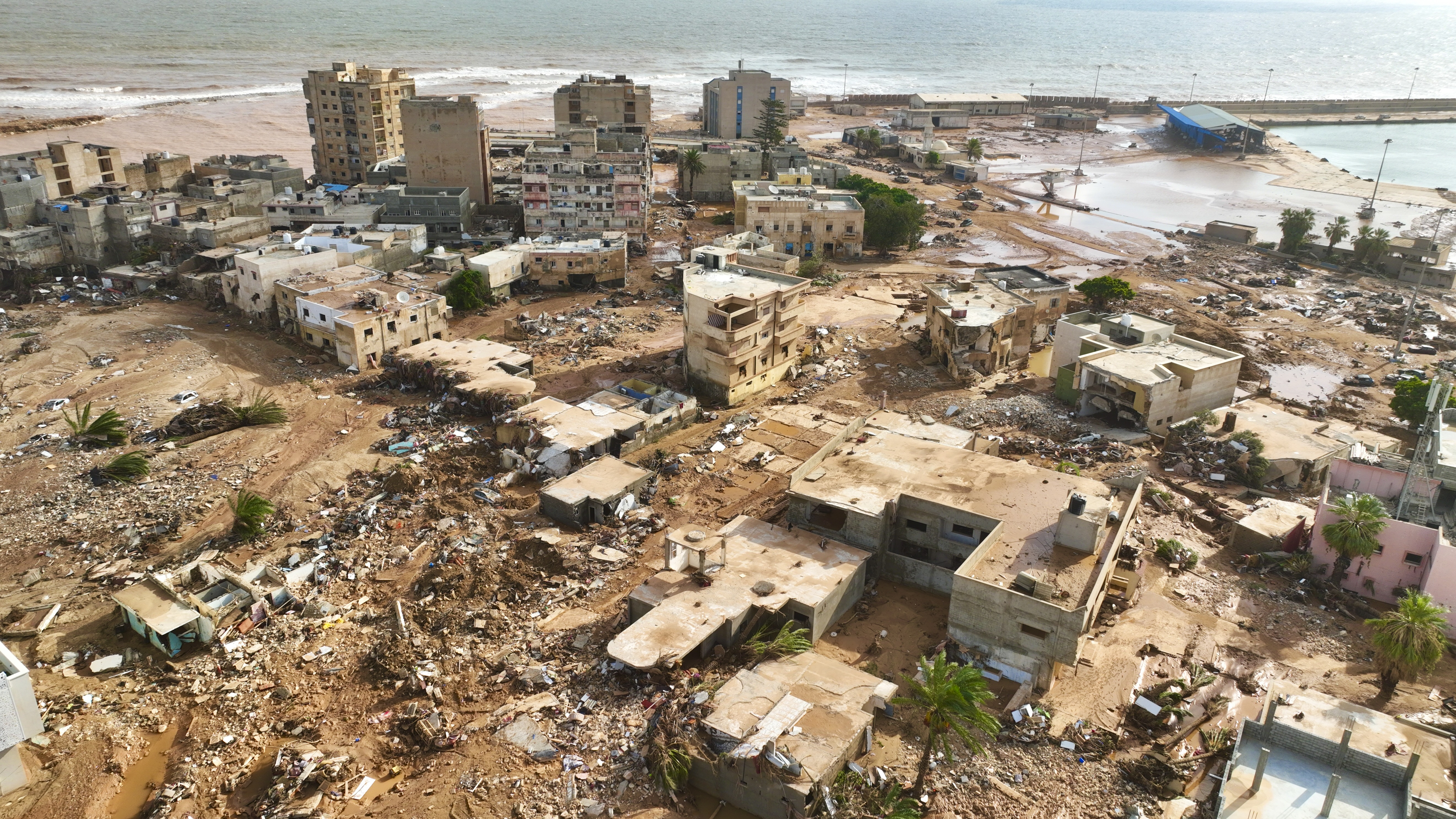 Entire neighbourhoods were swept out to sea in Derna