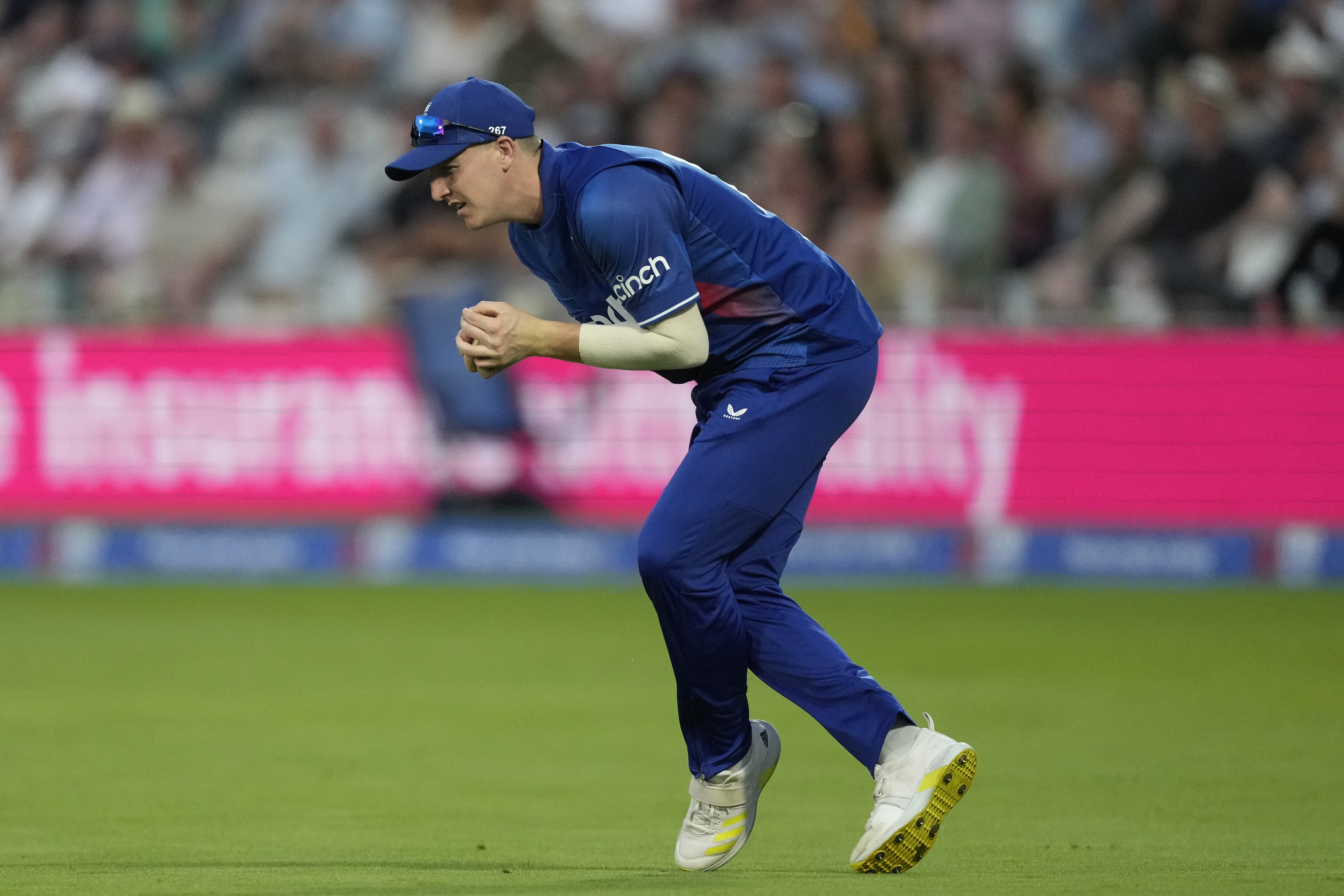 England's Harry Brook catches out New Zealand's Glenn Phillips