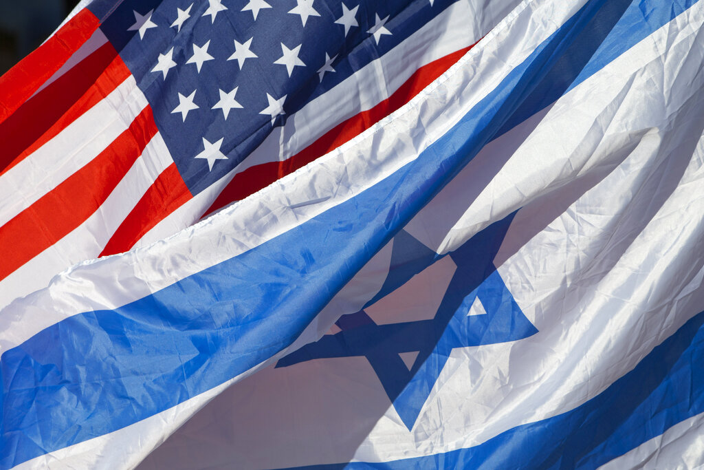 American and Israeli flags