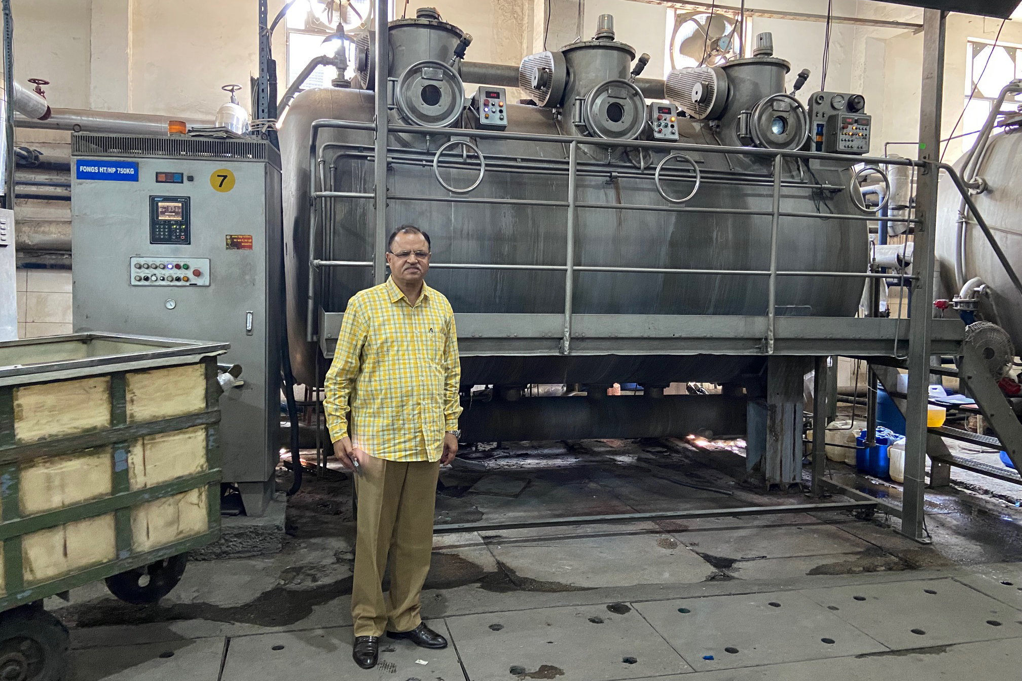 Vipin Mittal at his small textiles factory in Ludhiana, India