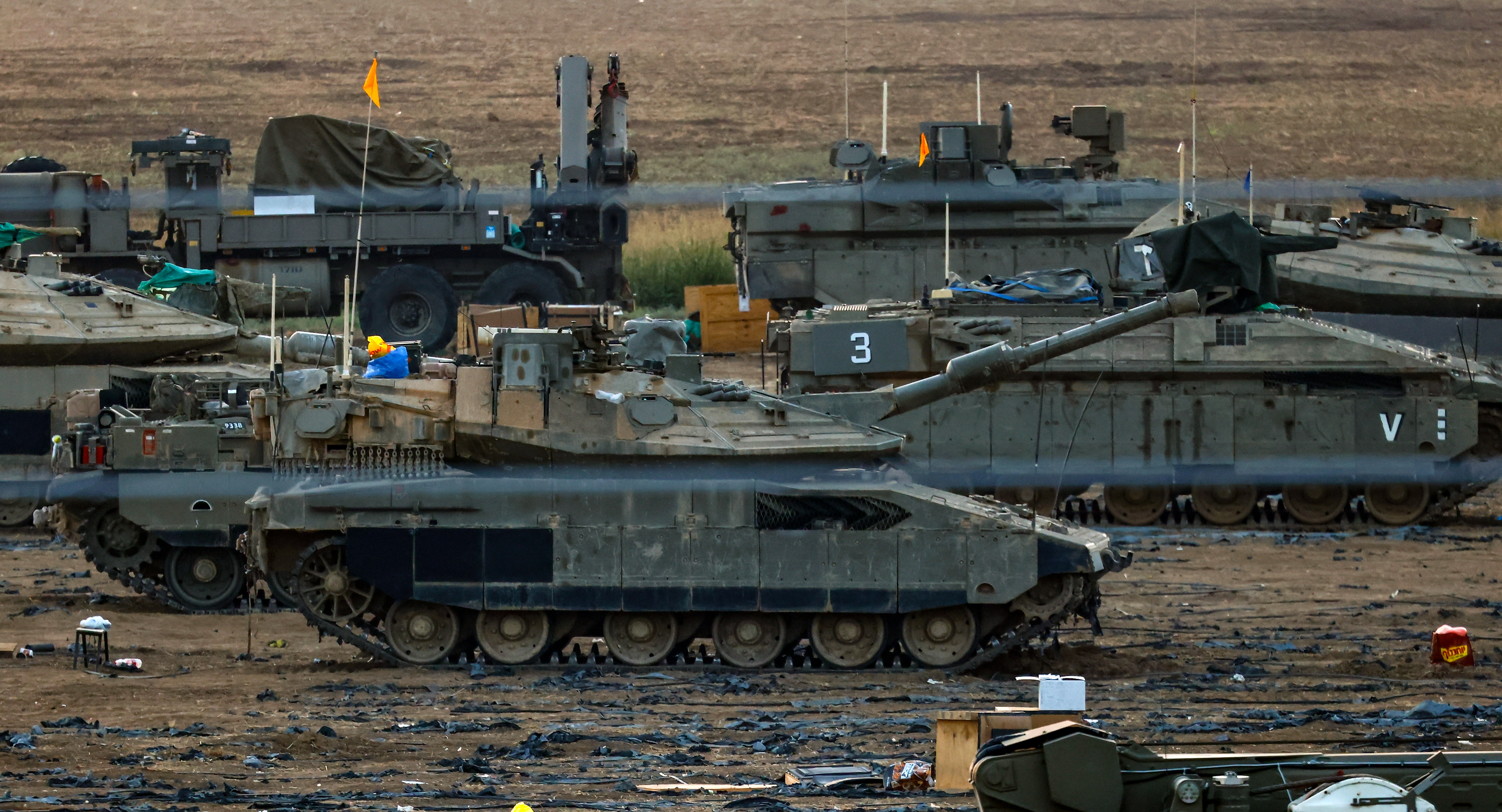 israel troops and tanks at an undisclosed location