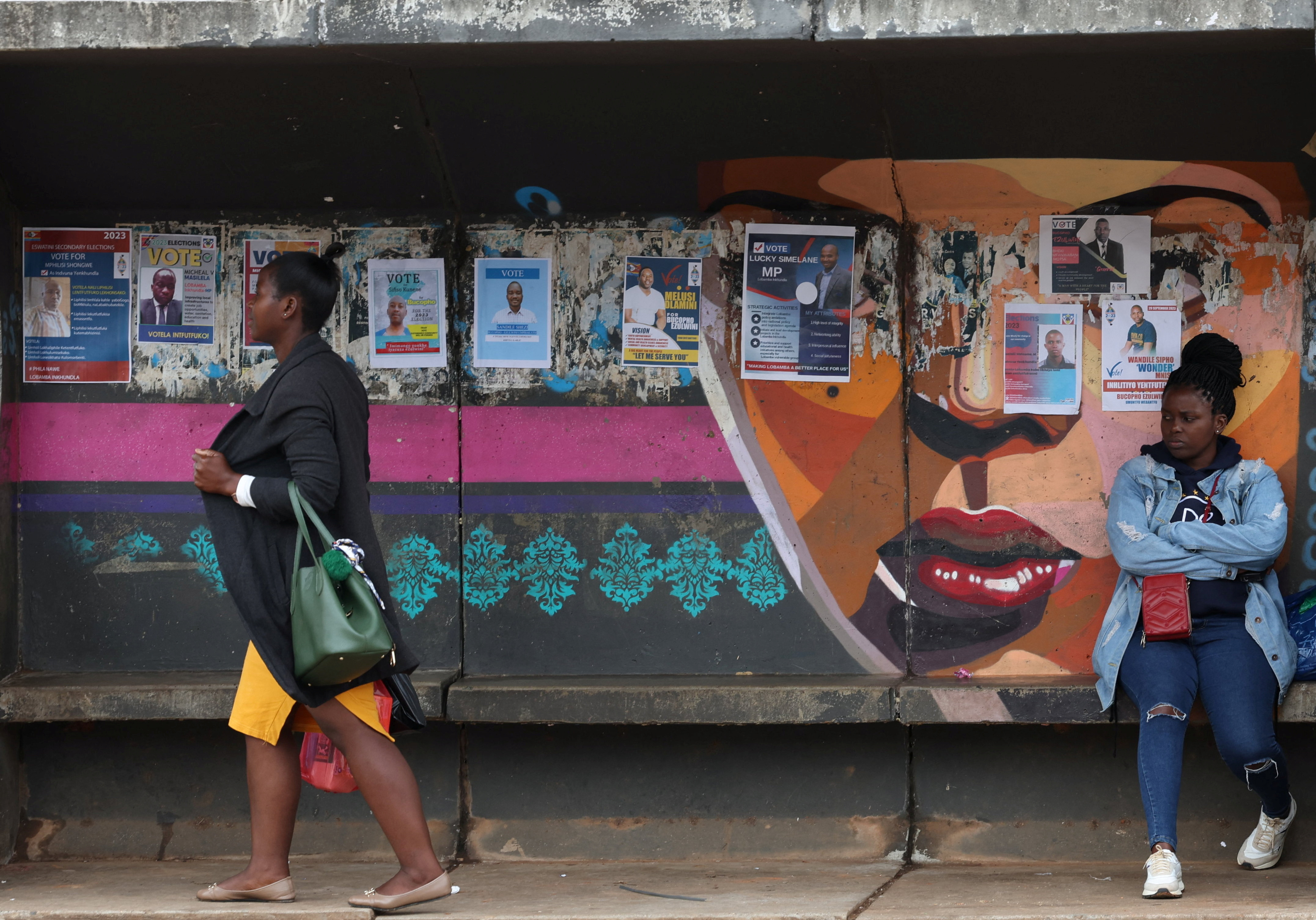 Posters of election candidates in Eswatini