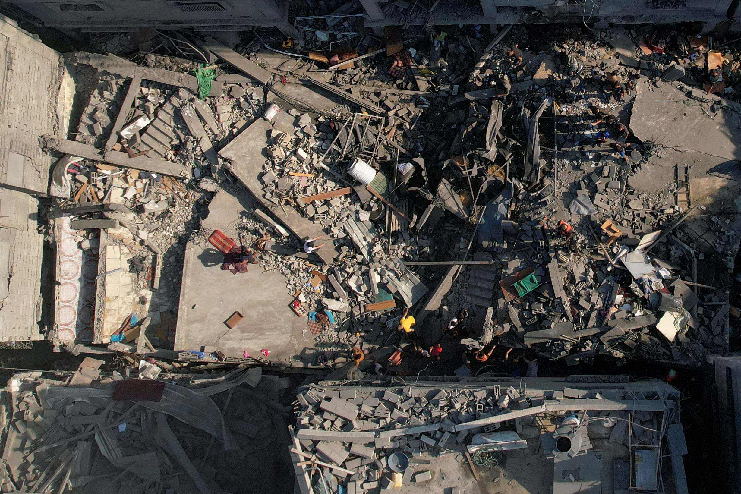 A view shows the ruins of Palestinian houses