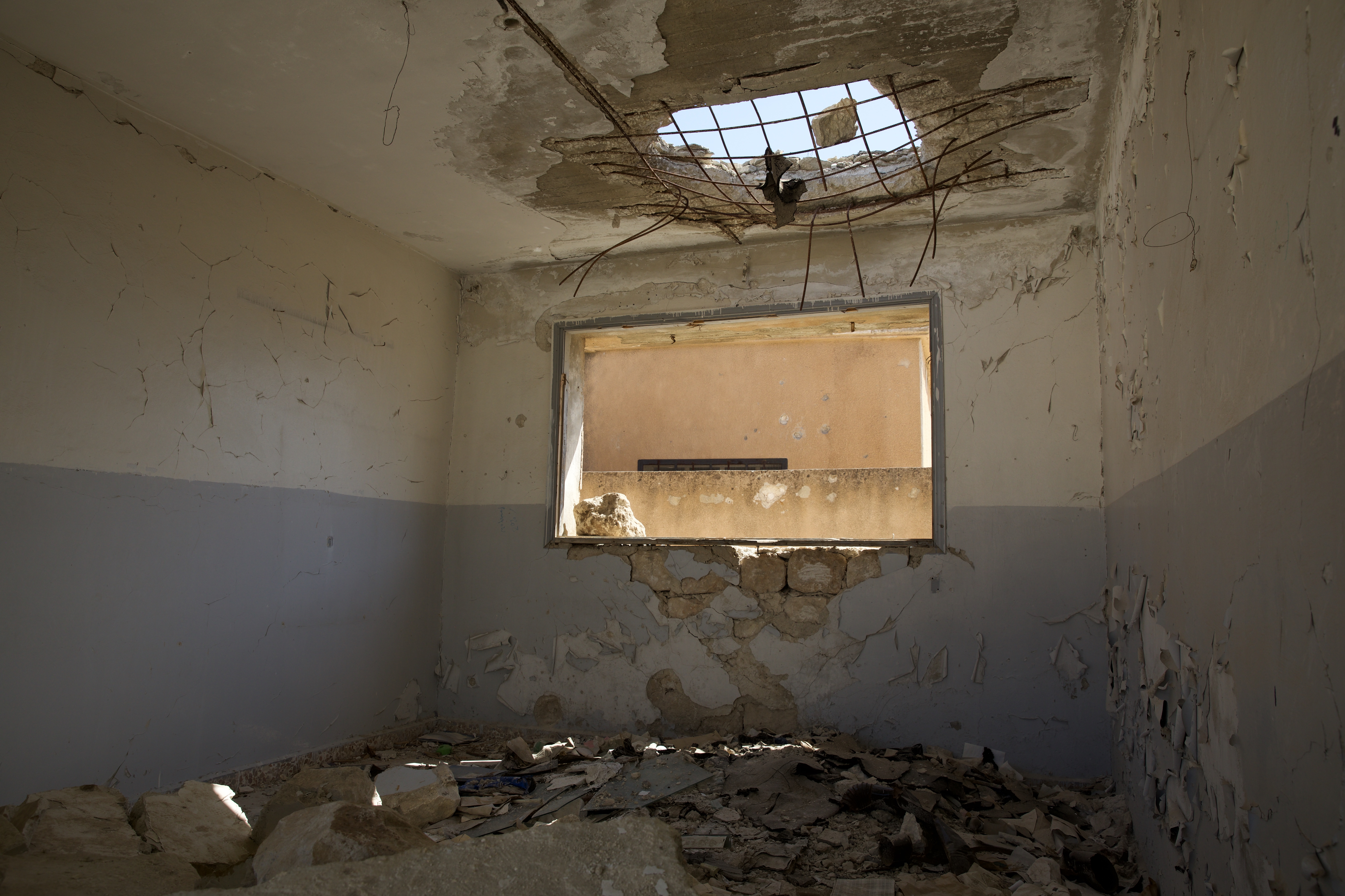 a destroyed classroom