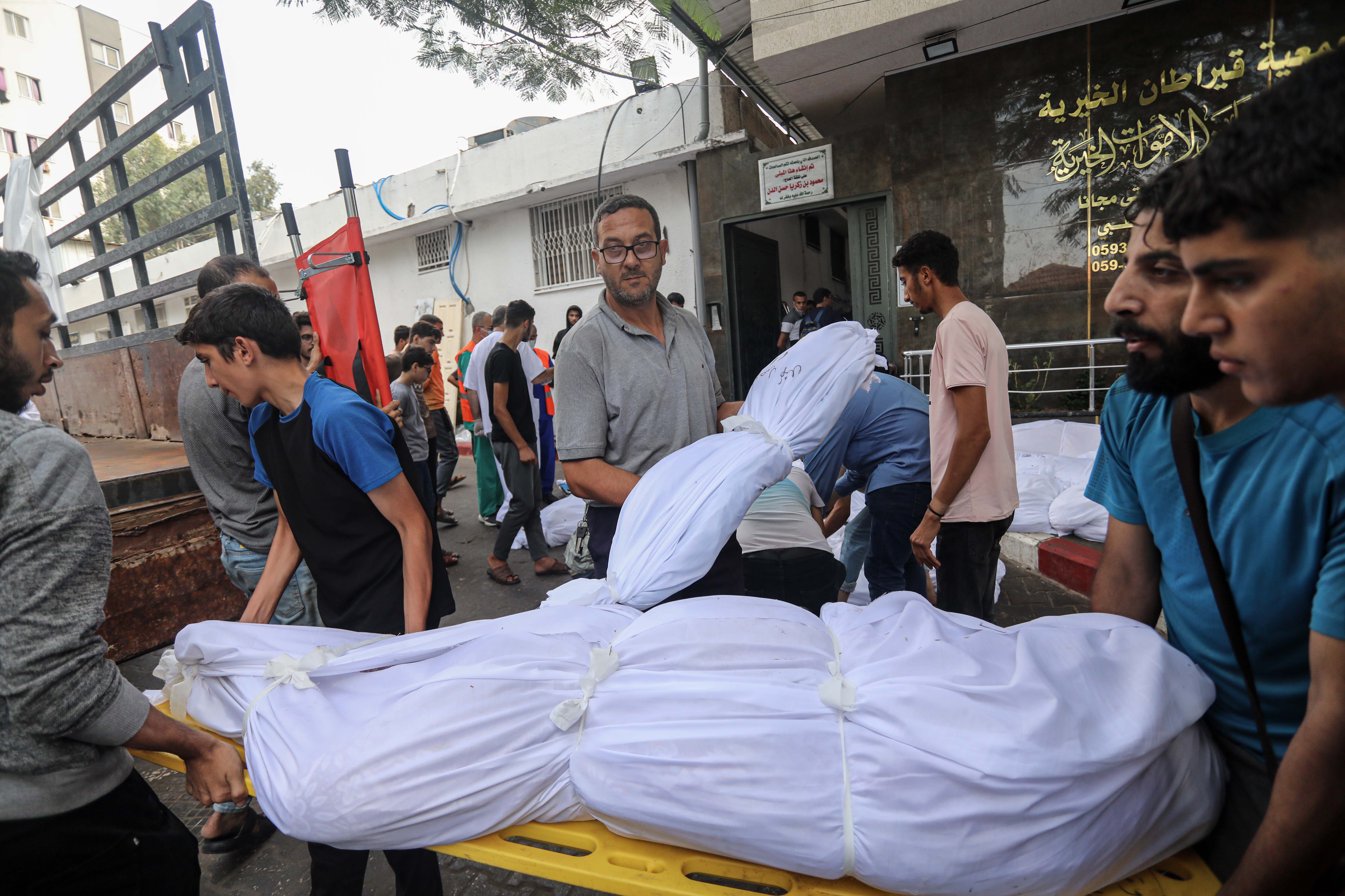 unidentified bodies in Gaza
