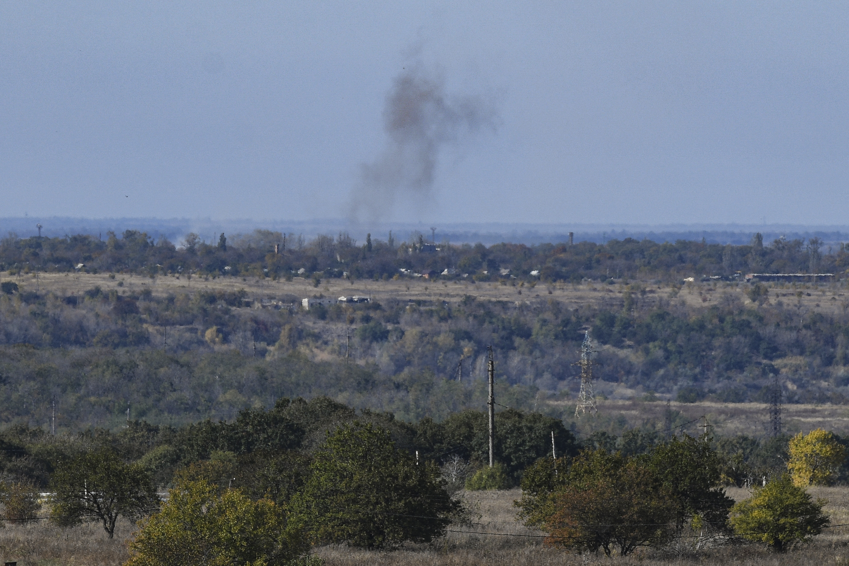 Smoke rising from the town of Avdiivka