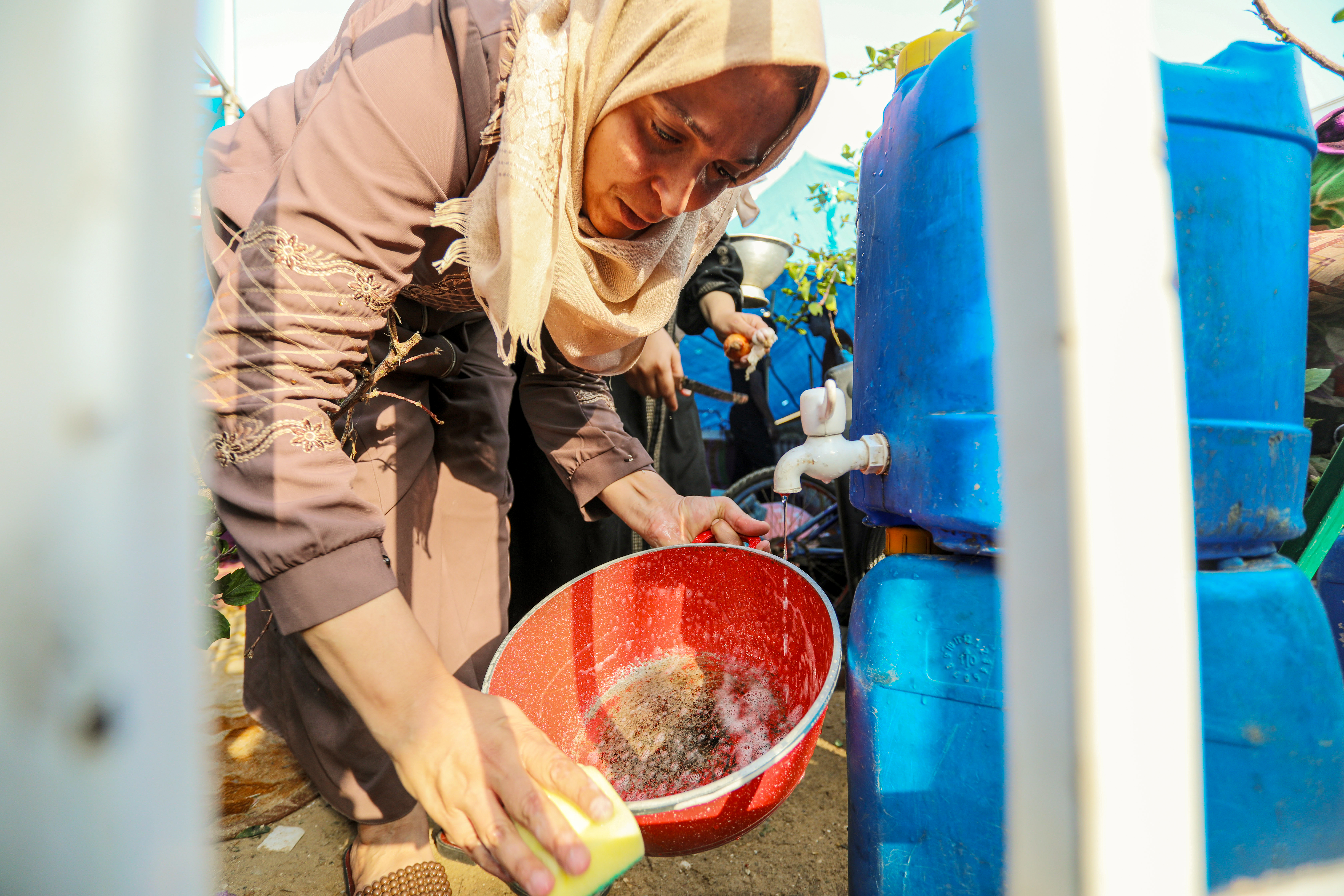 Family sheltering at Al-Shifa hosital in Gaza
