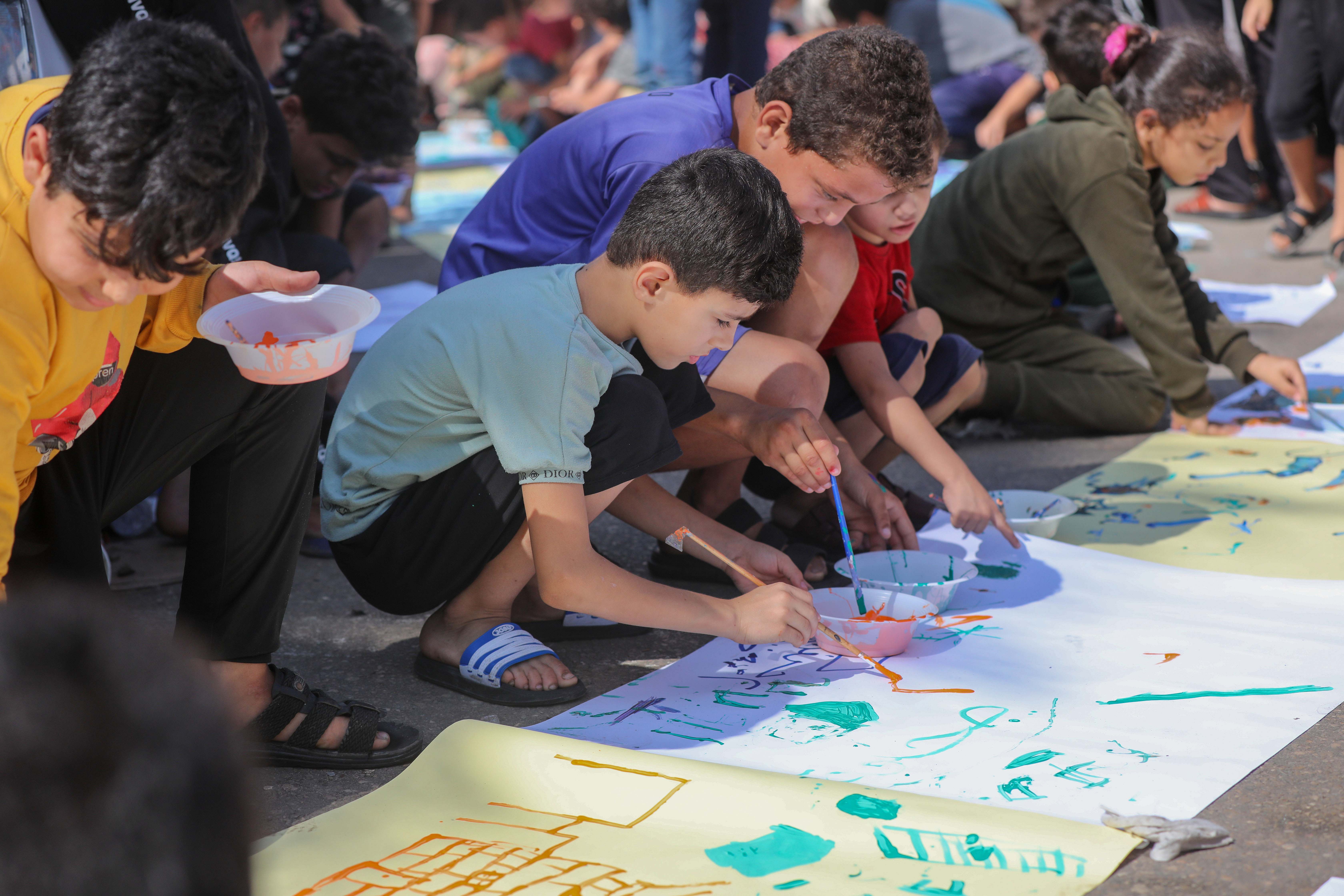 Children at al-Shifa Hospital in Gaza City