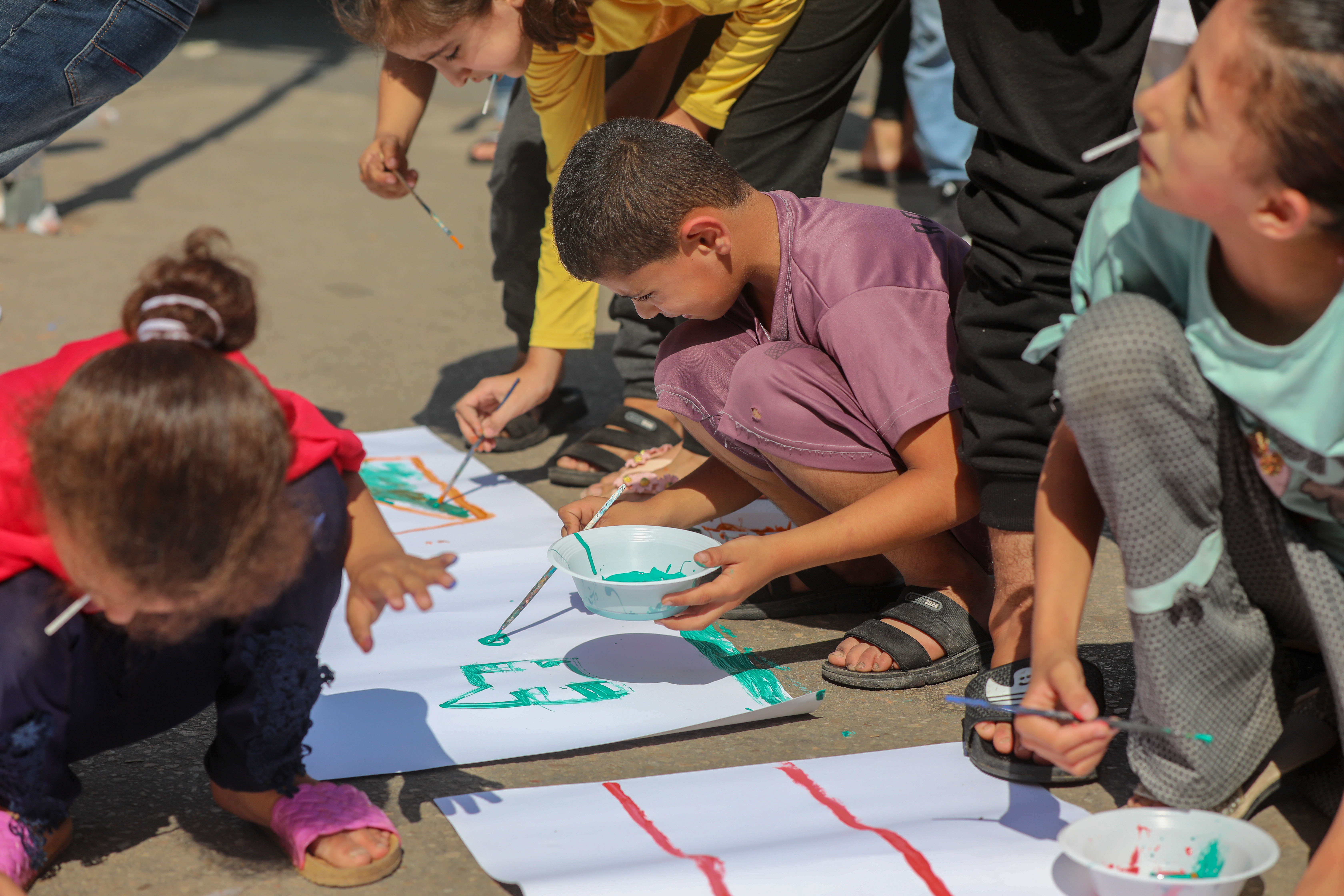 Children at al-Shifa Hospital in Gaza City
