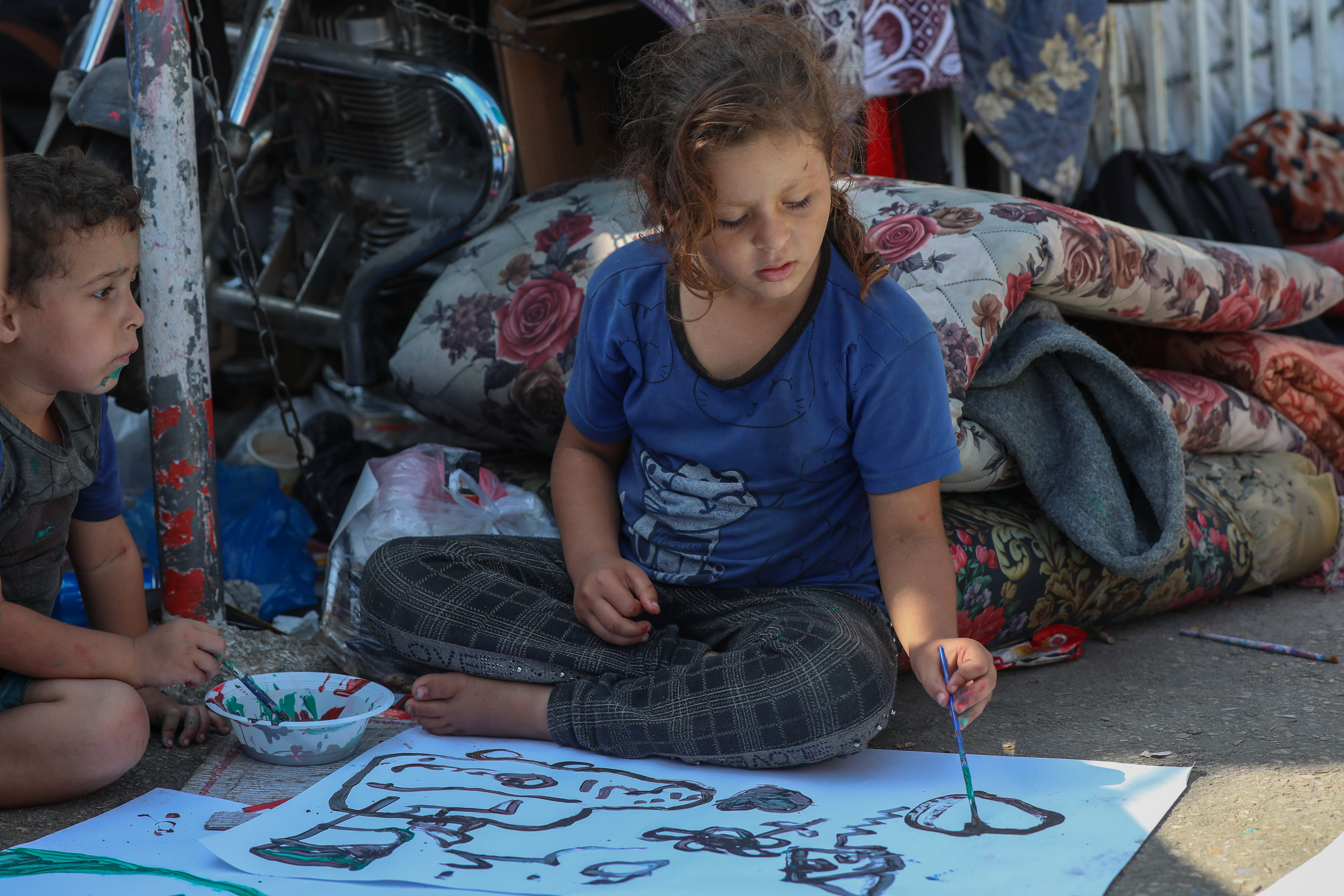 Children at al-Shifa Hospital in Gaza City