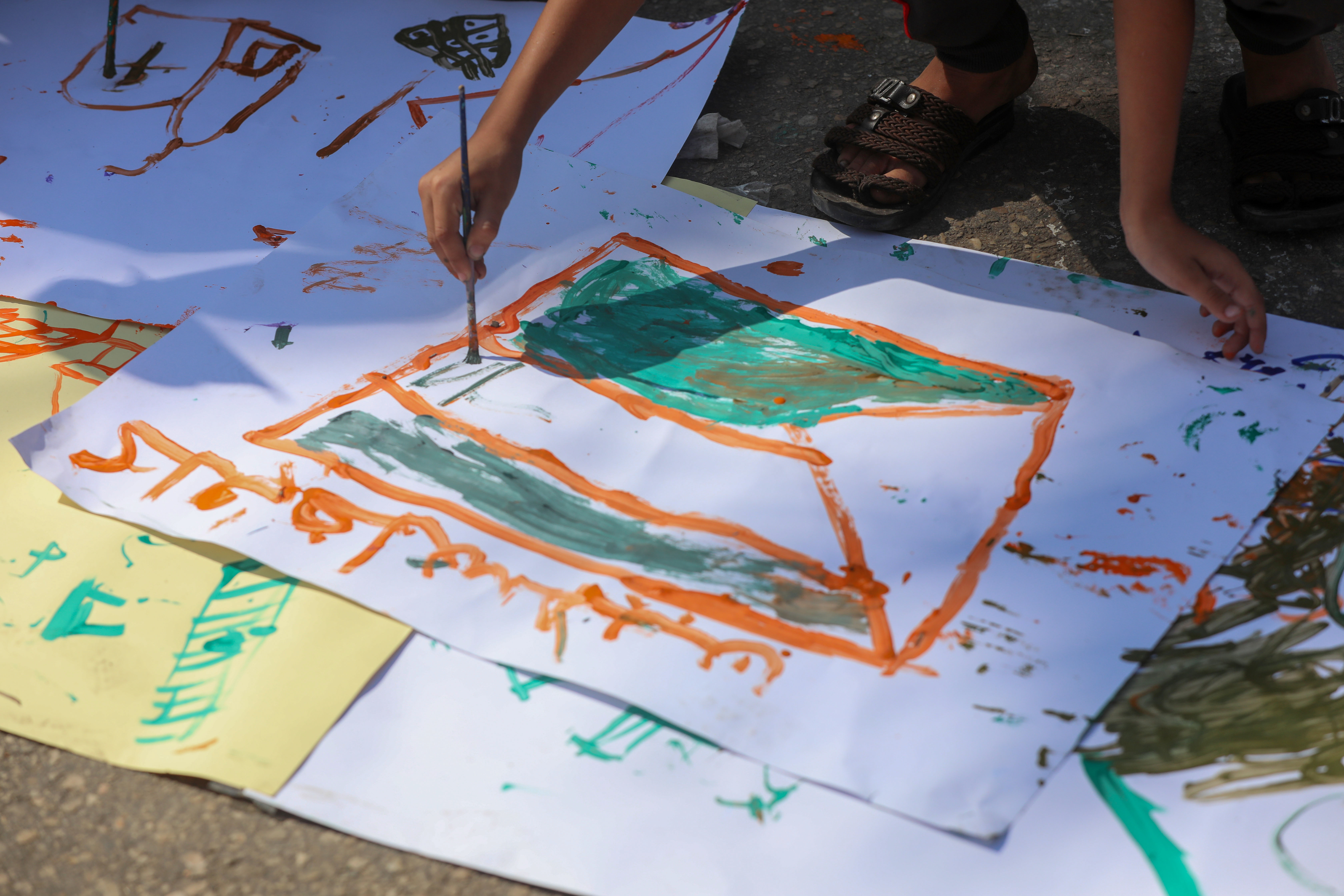 Children at al-Shifa Hospital in Gaza City