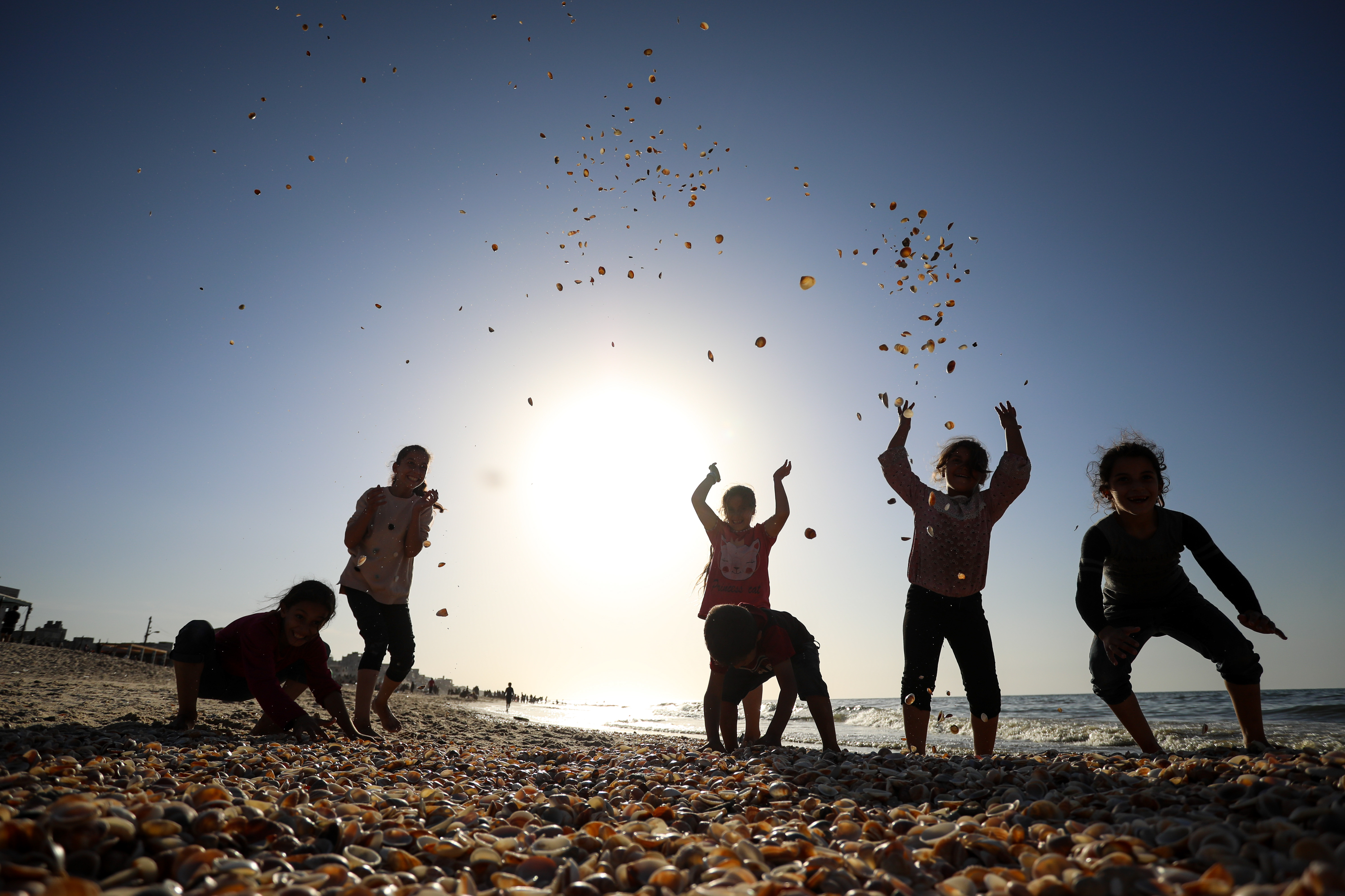 Palestinians at the beach