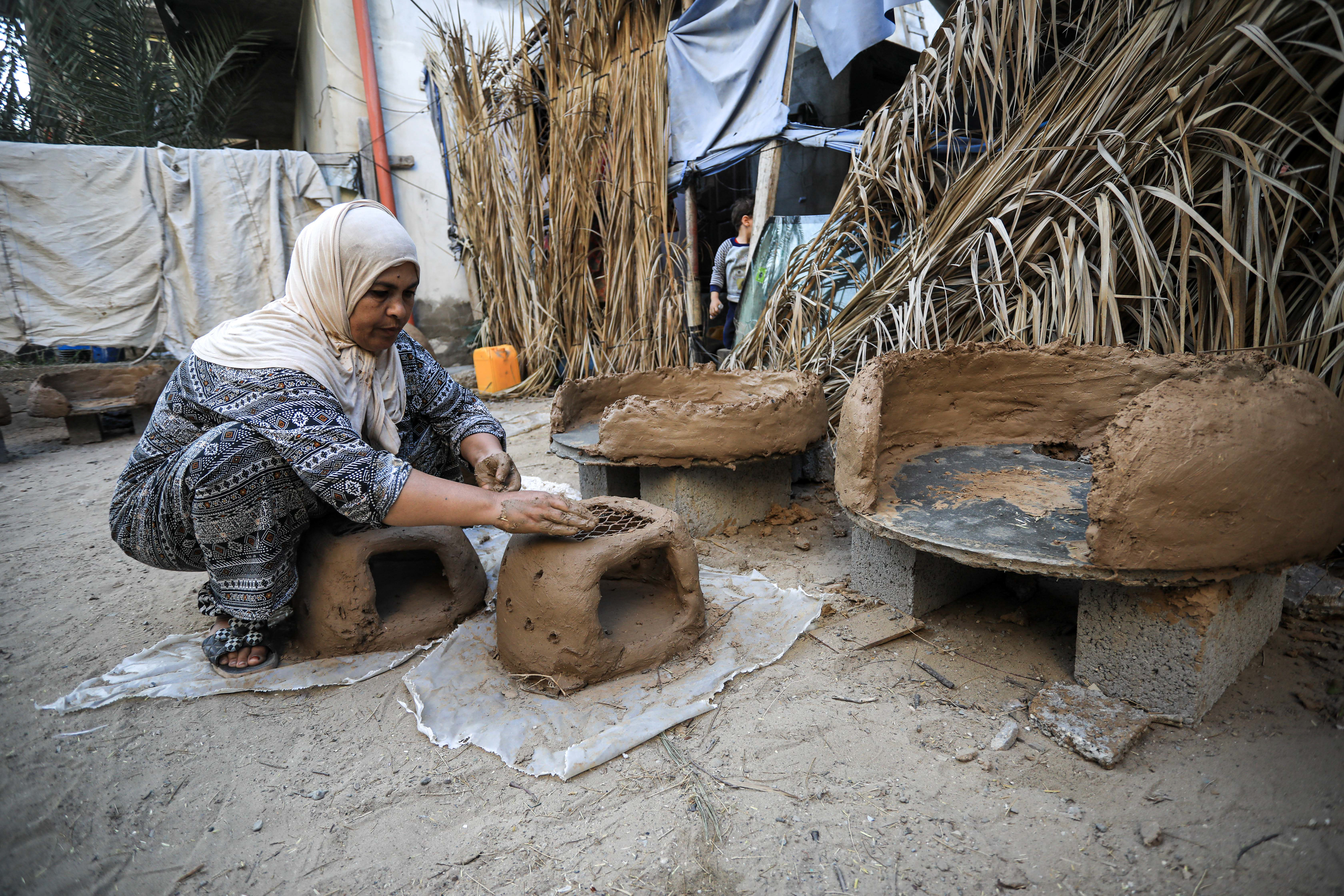 Traditional ovens made by Palestinian woman