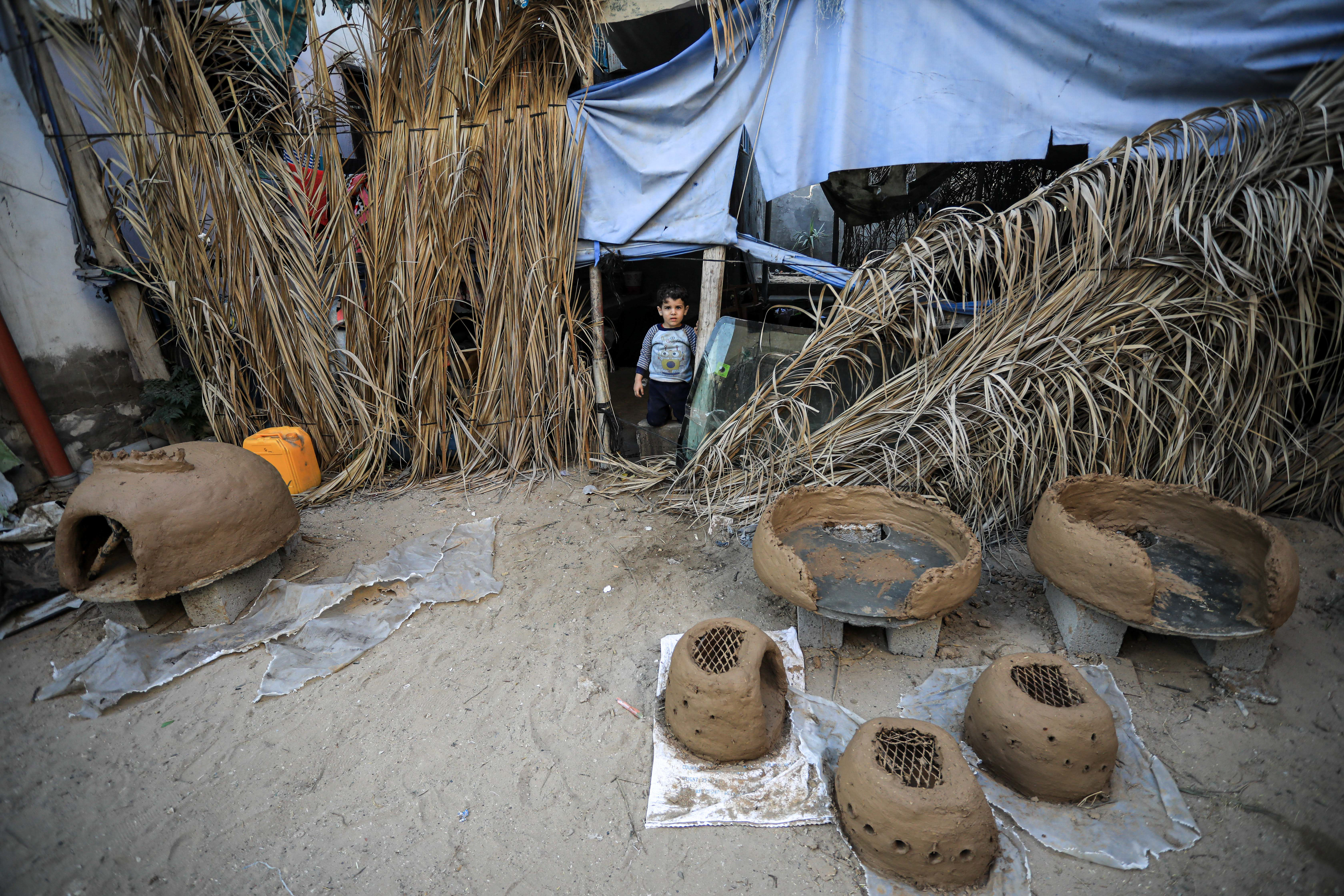 Traditional ovens made by Palestinian woman