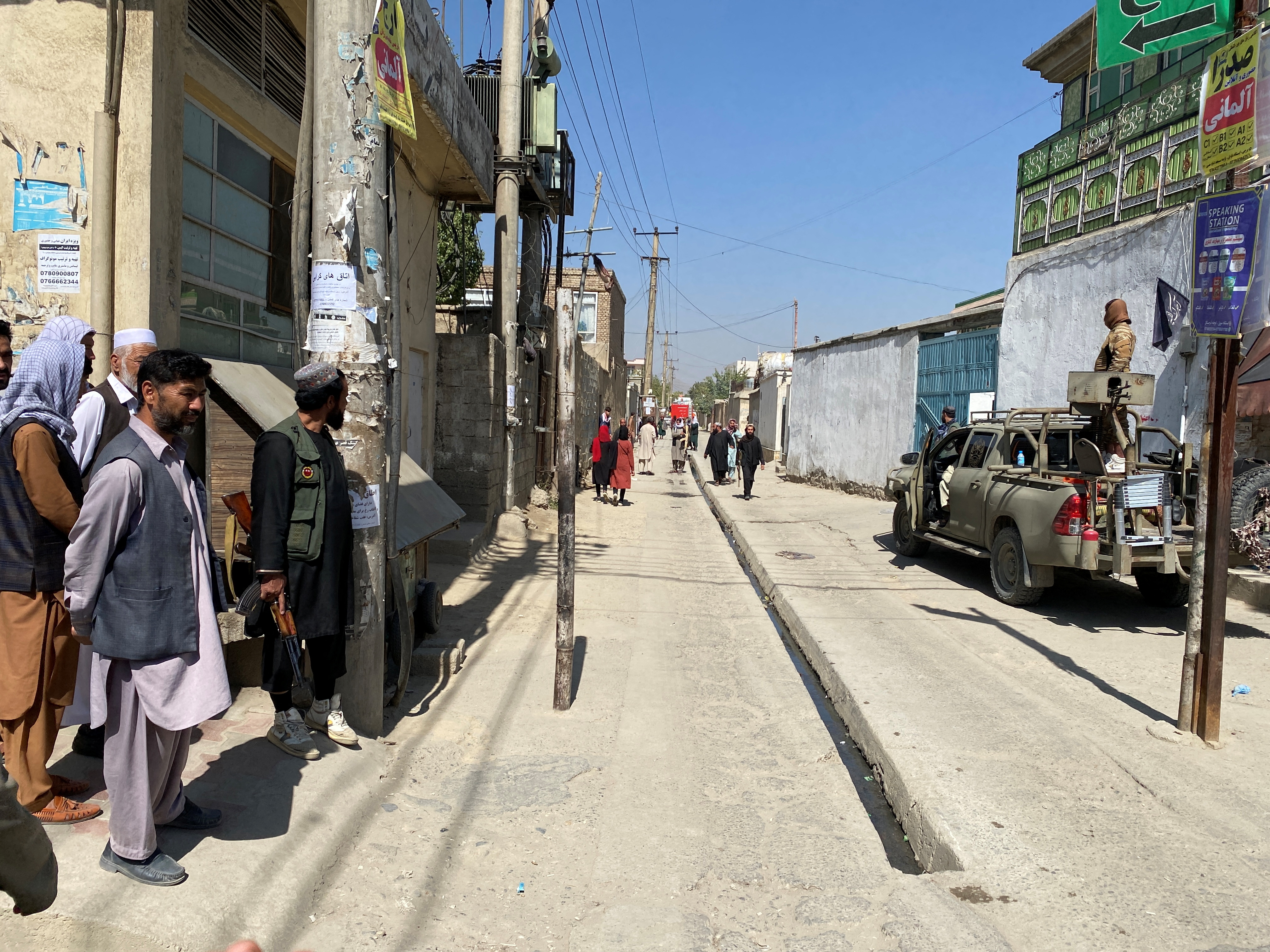 A view of the surrounding of Mohammad Ali Jinah Hospital, following a suicide attack at tutoring center, in the Dasht-e-Barchi district in west Kabul, Afghanistan September 30, 2022. REUTERS/Sayed Ramin