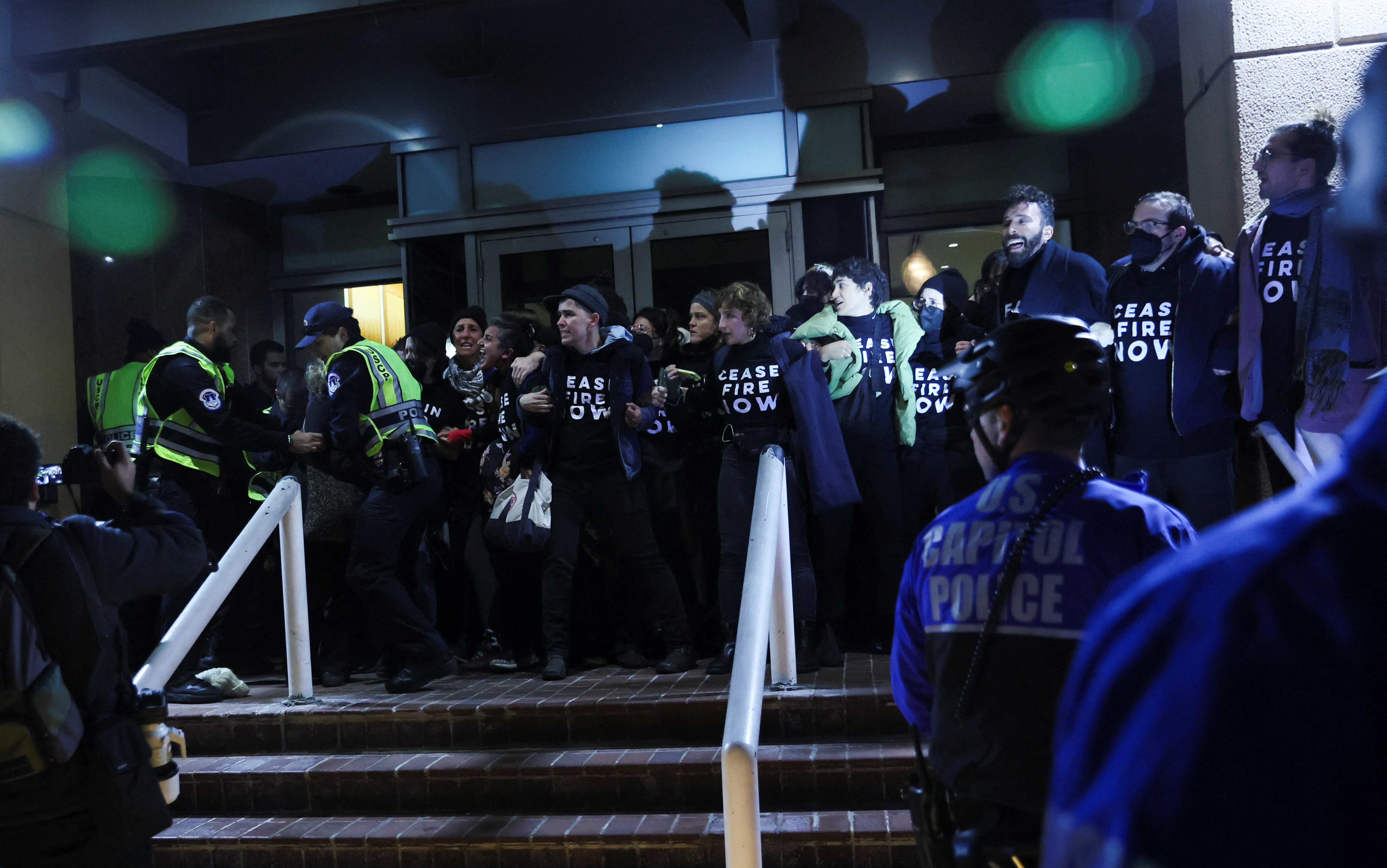 A protest calling for a ceasefire in the Israel-Gaza war