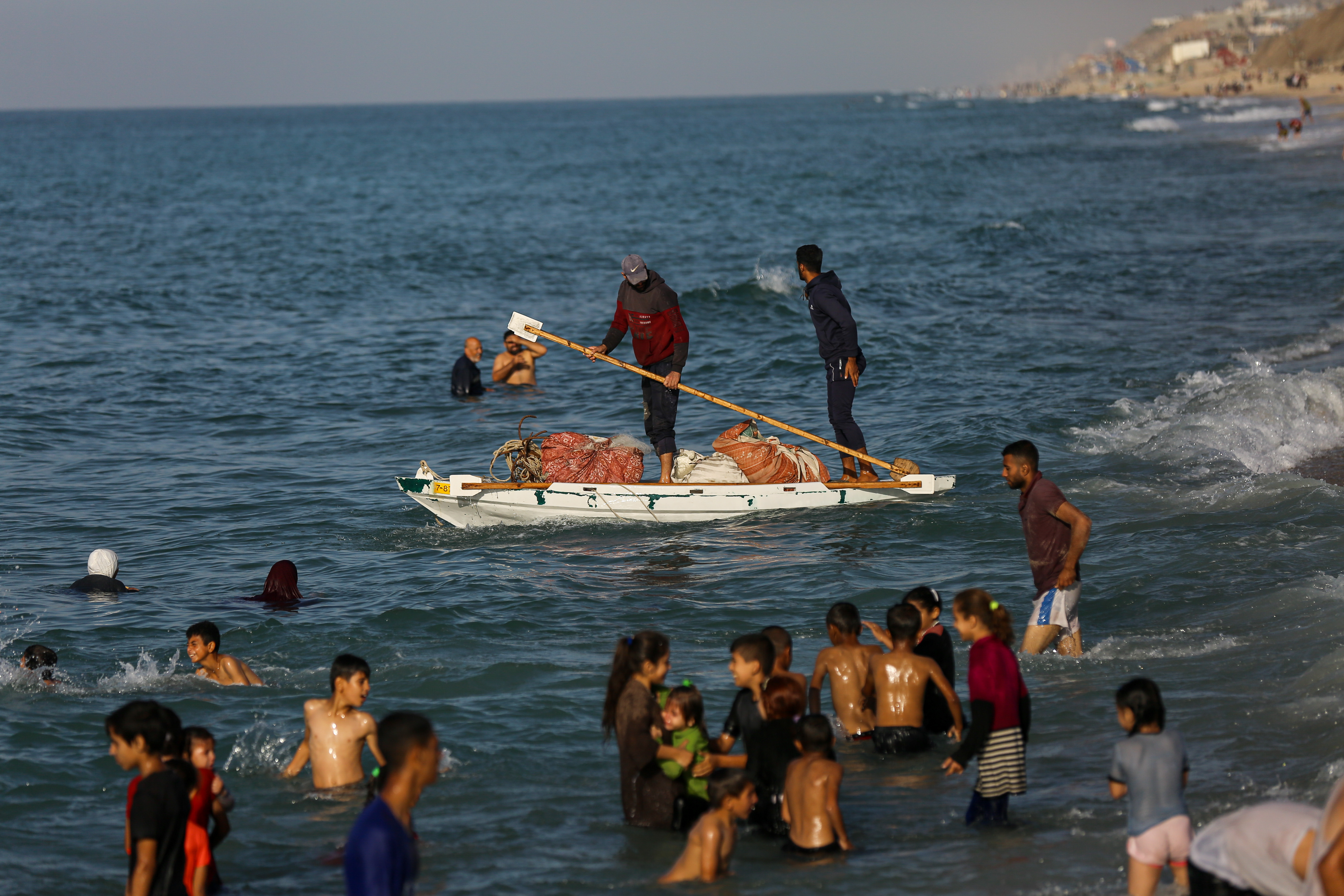 Palestinians at the beach