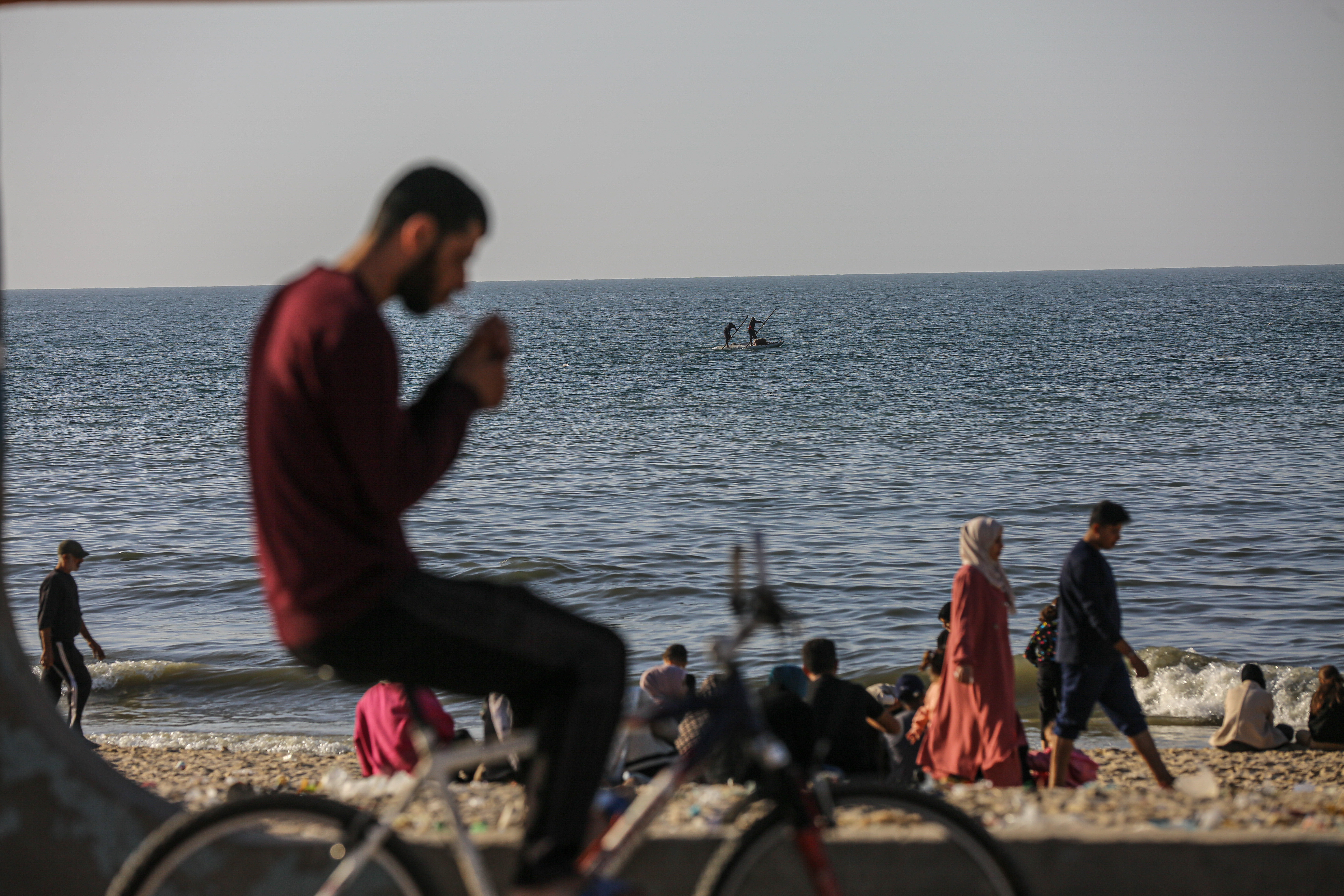 Palestinians at the beach