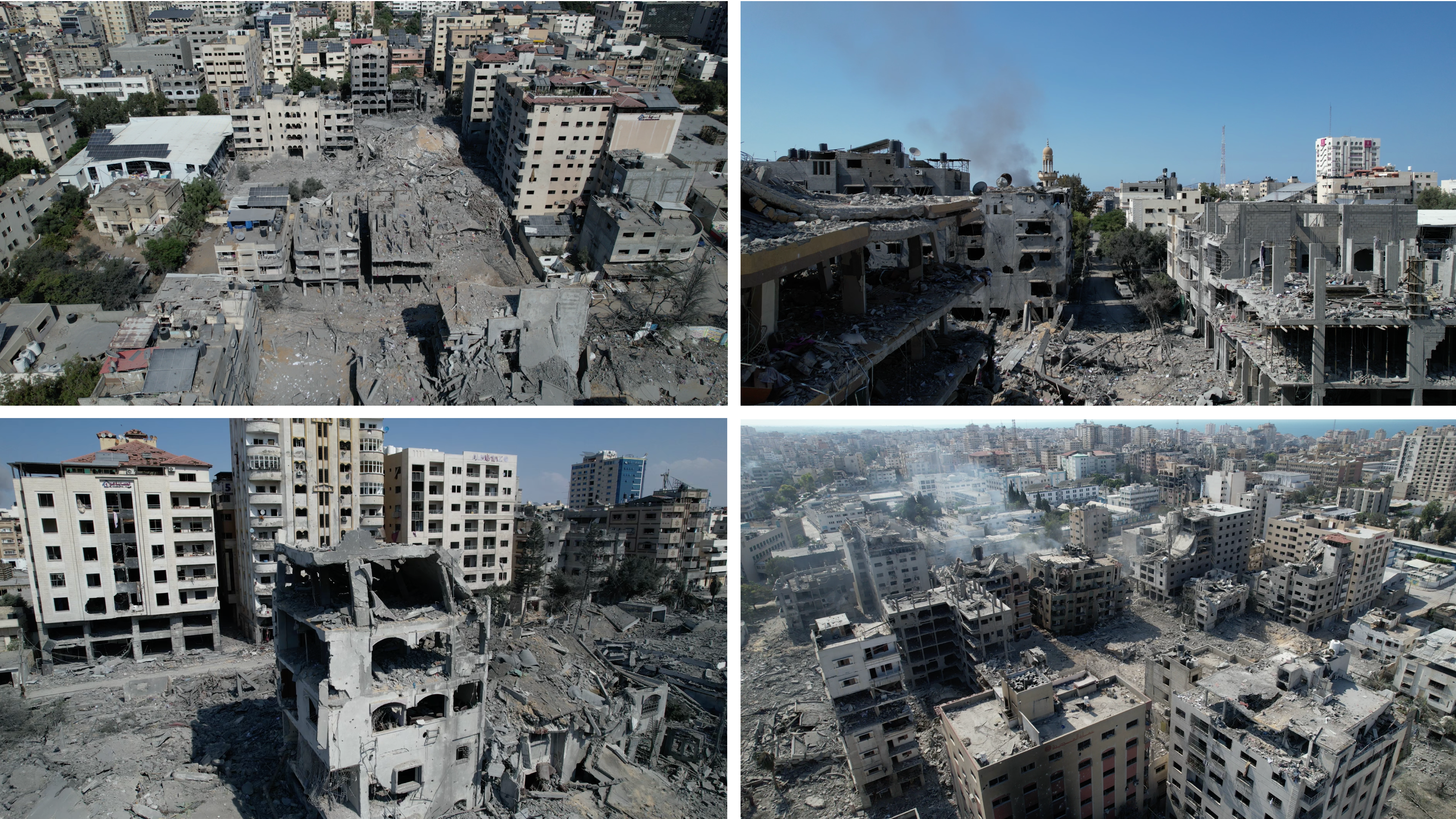 Gaza destruction drone shots