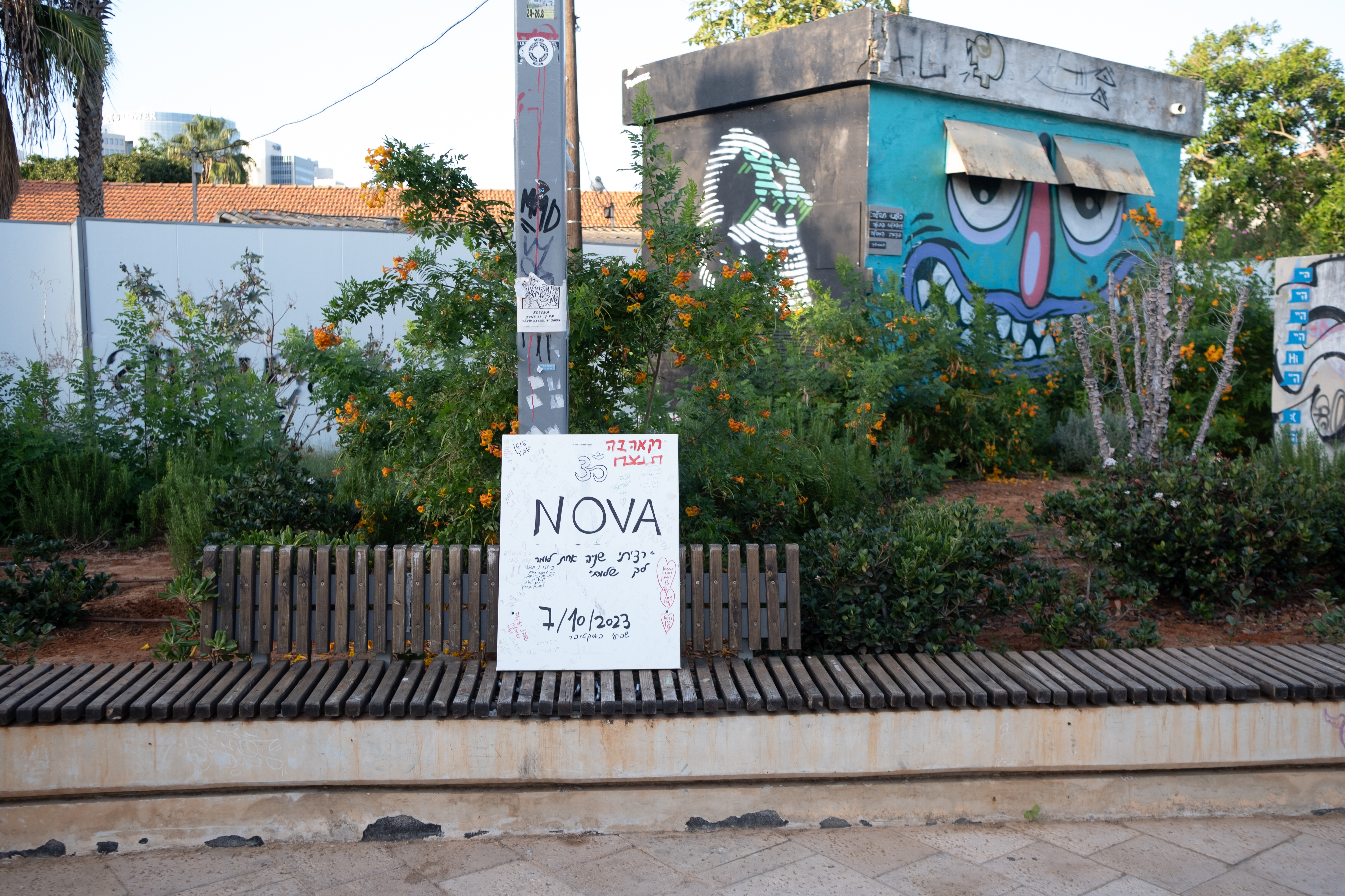 Tel Aviv is covered in posters and messages which honour the hostages being held in Gaza.