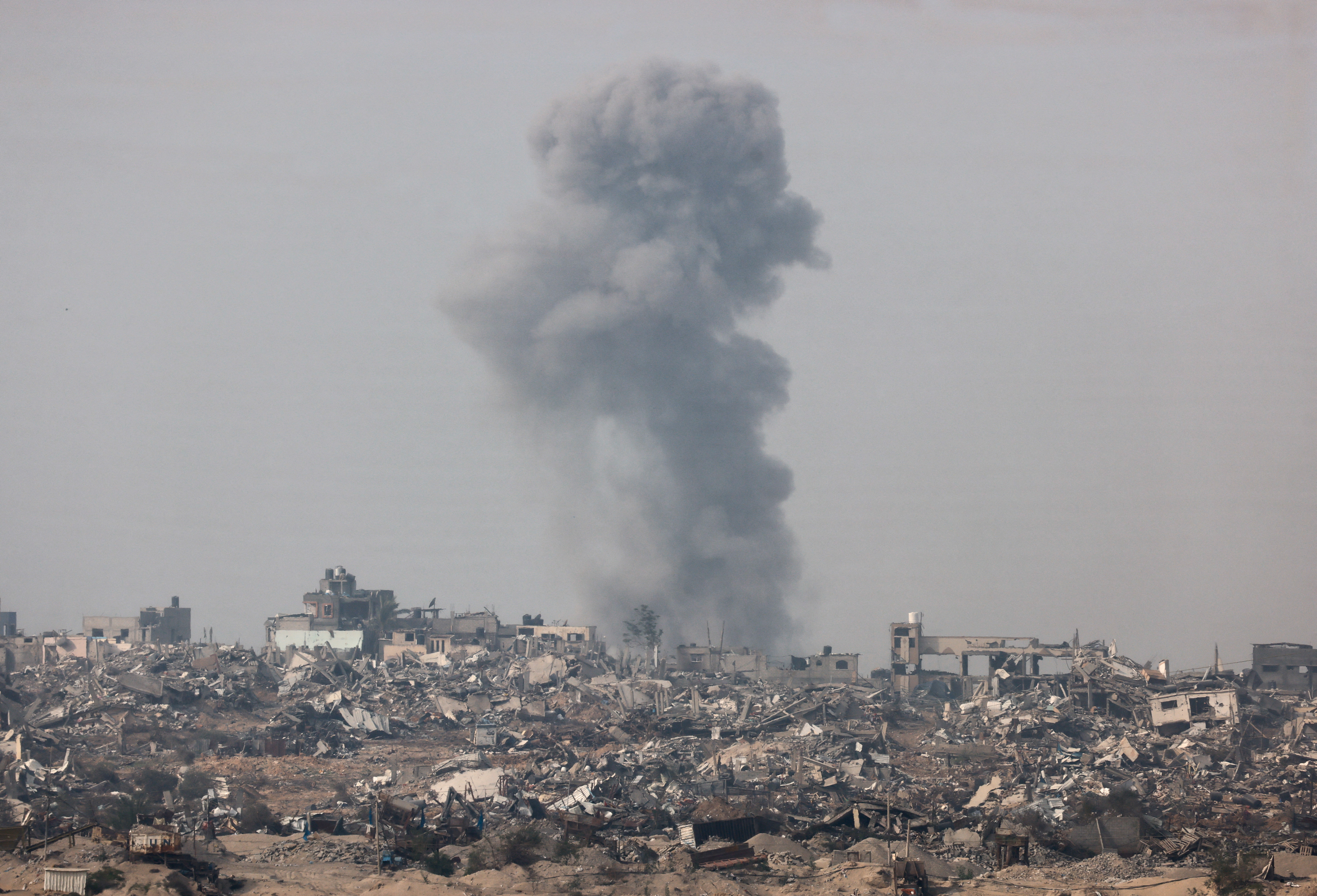 Smoke rises over Gaza