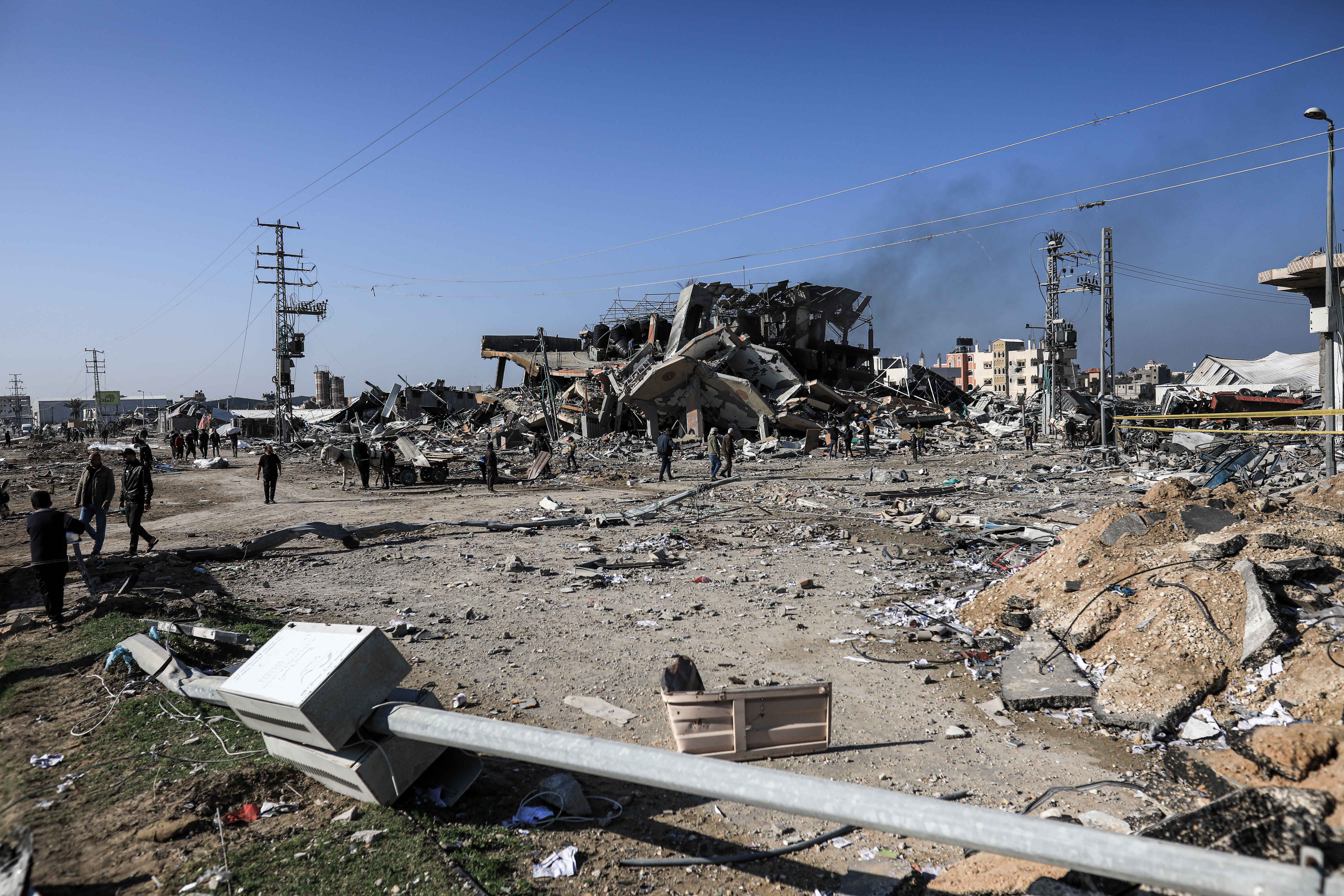 Al-Maghazi refugee camp after Israeli forces withdrew from the area in Deir Al Balah, Gaza