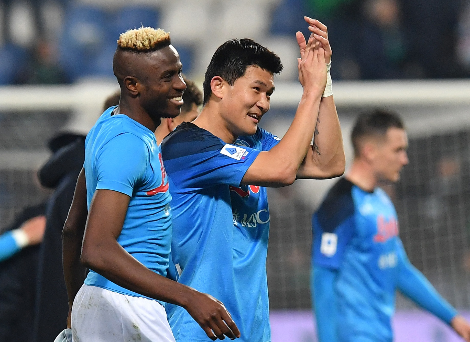Kim Min-jae and Victor Osimhen playing for Napoli