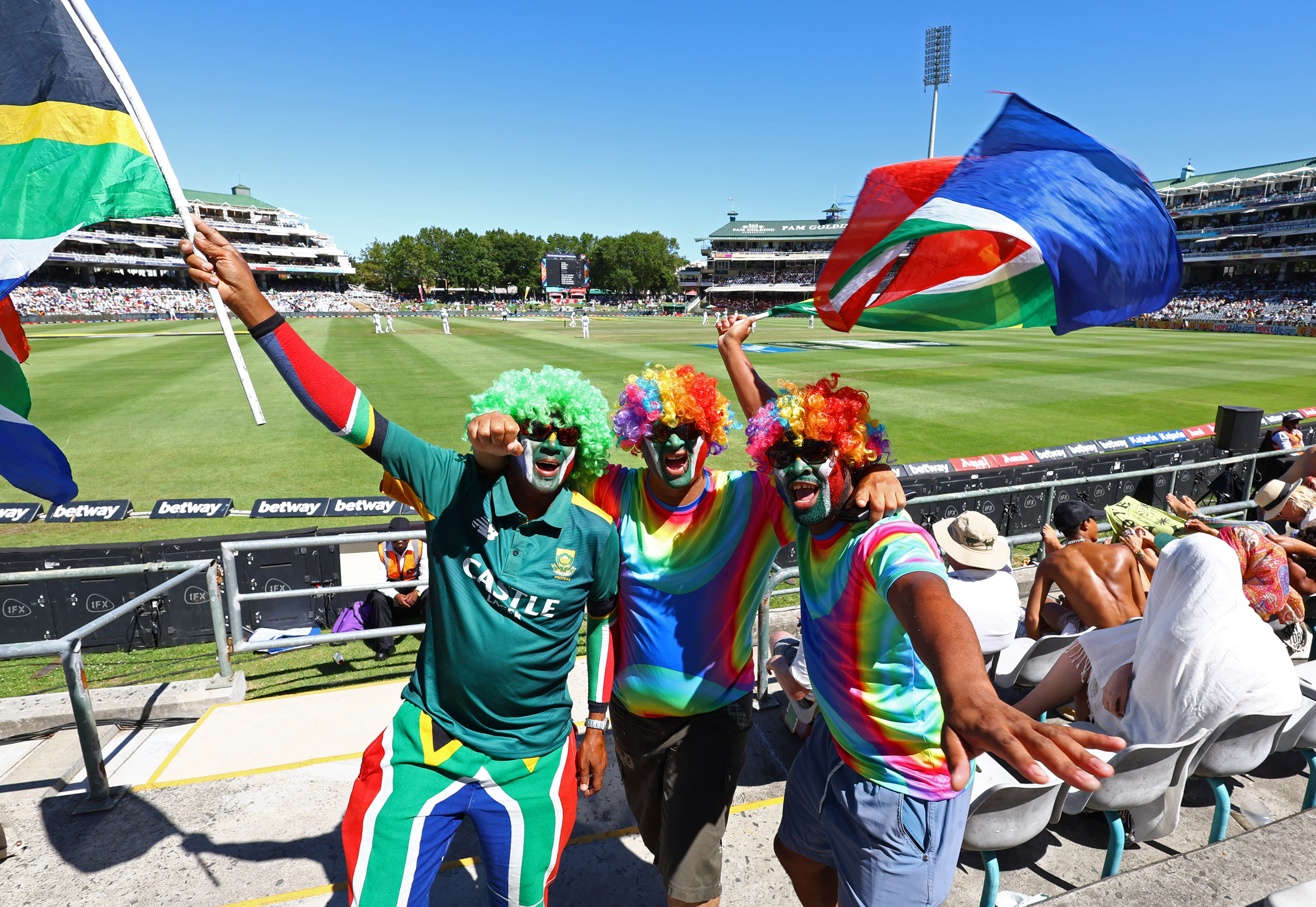 Cricket - Second Test - South Africa v India - Newlands Cricket Ground, Cape Town, South Africa - January 3, 2024 South Africa fans in the stands during the match REUTERS/Esa Alexander