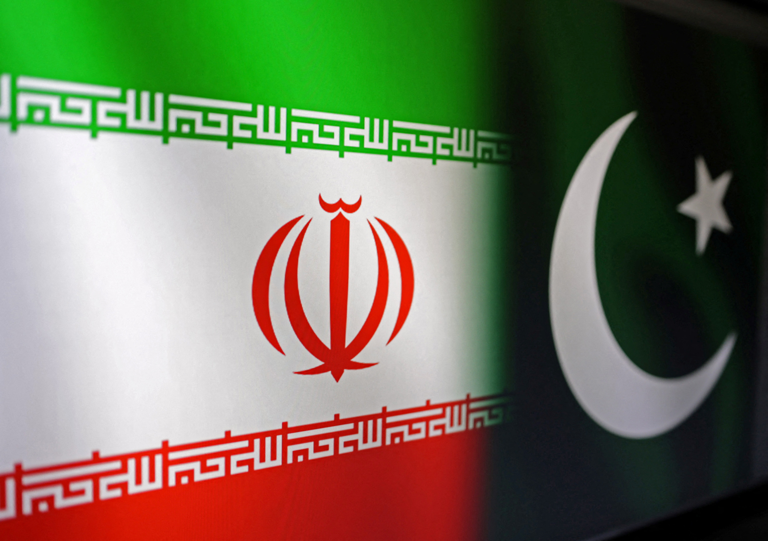 Iranian and Pakistani flags
