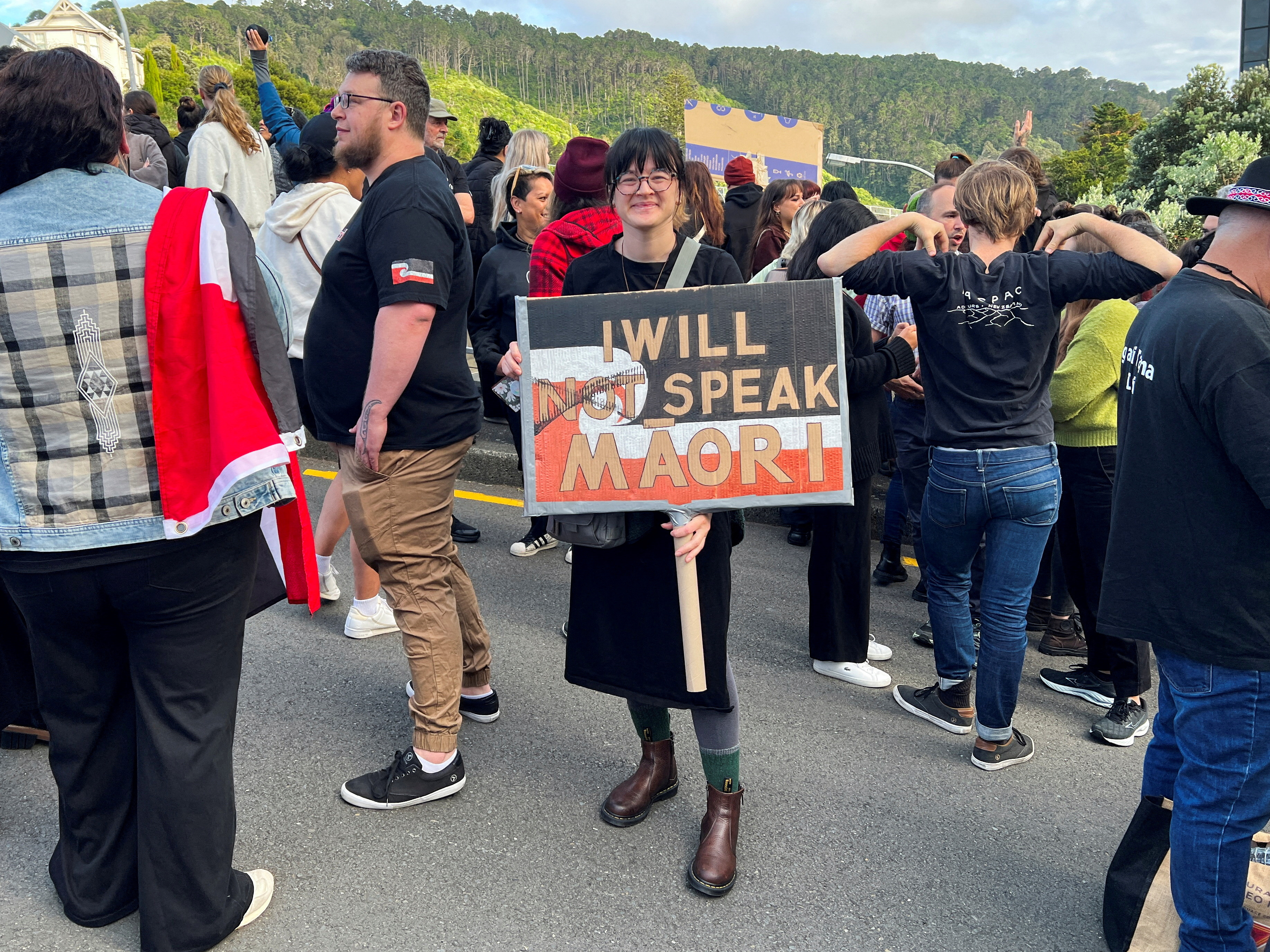 Demonstrators protest against New Zealand government's promises to wind back Indigenous policies of previous governments