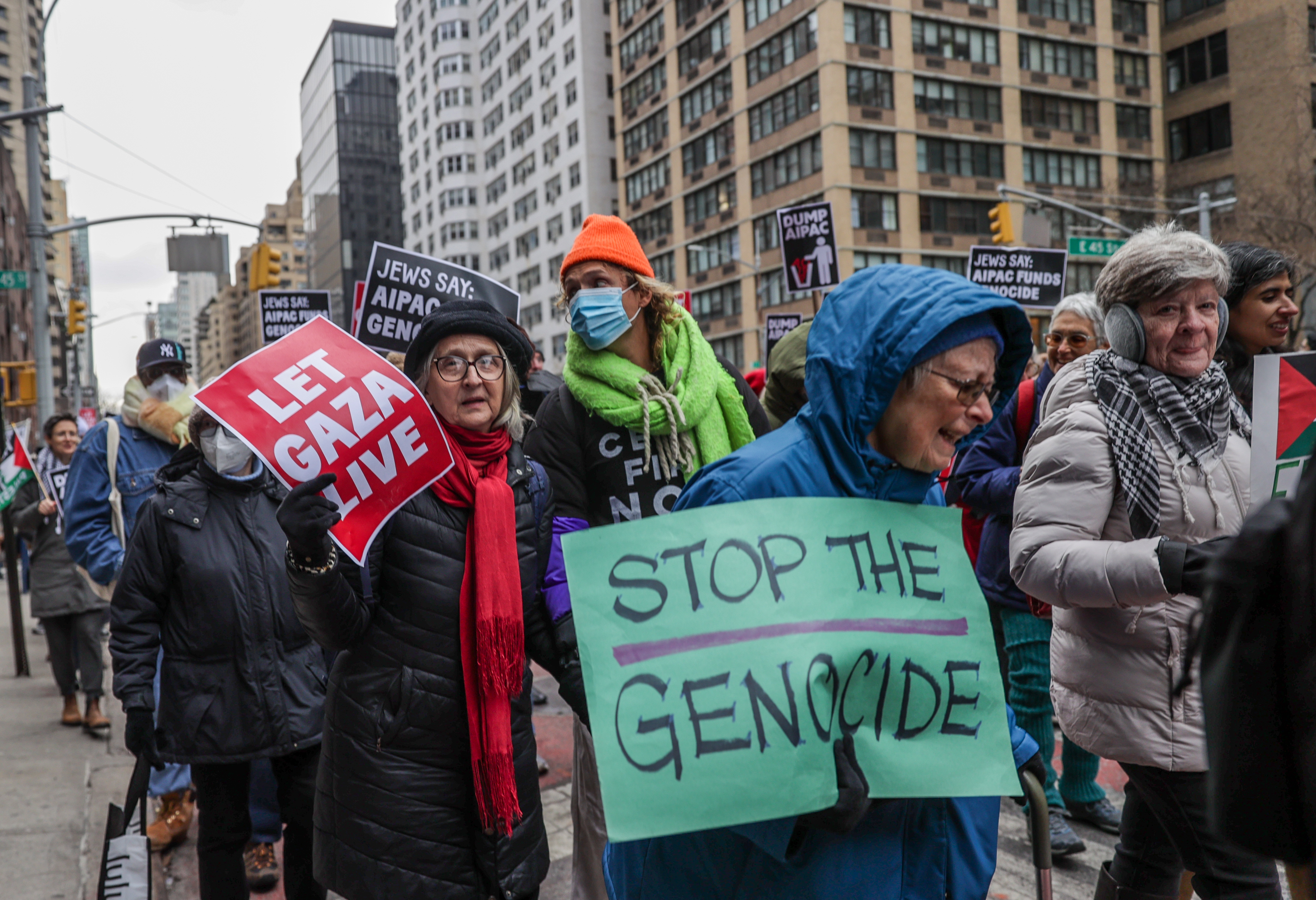 Protesters march demanding a ceasefire and the end of Israel attacks on Gaza