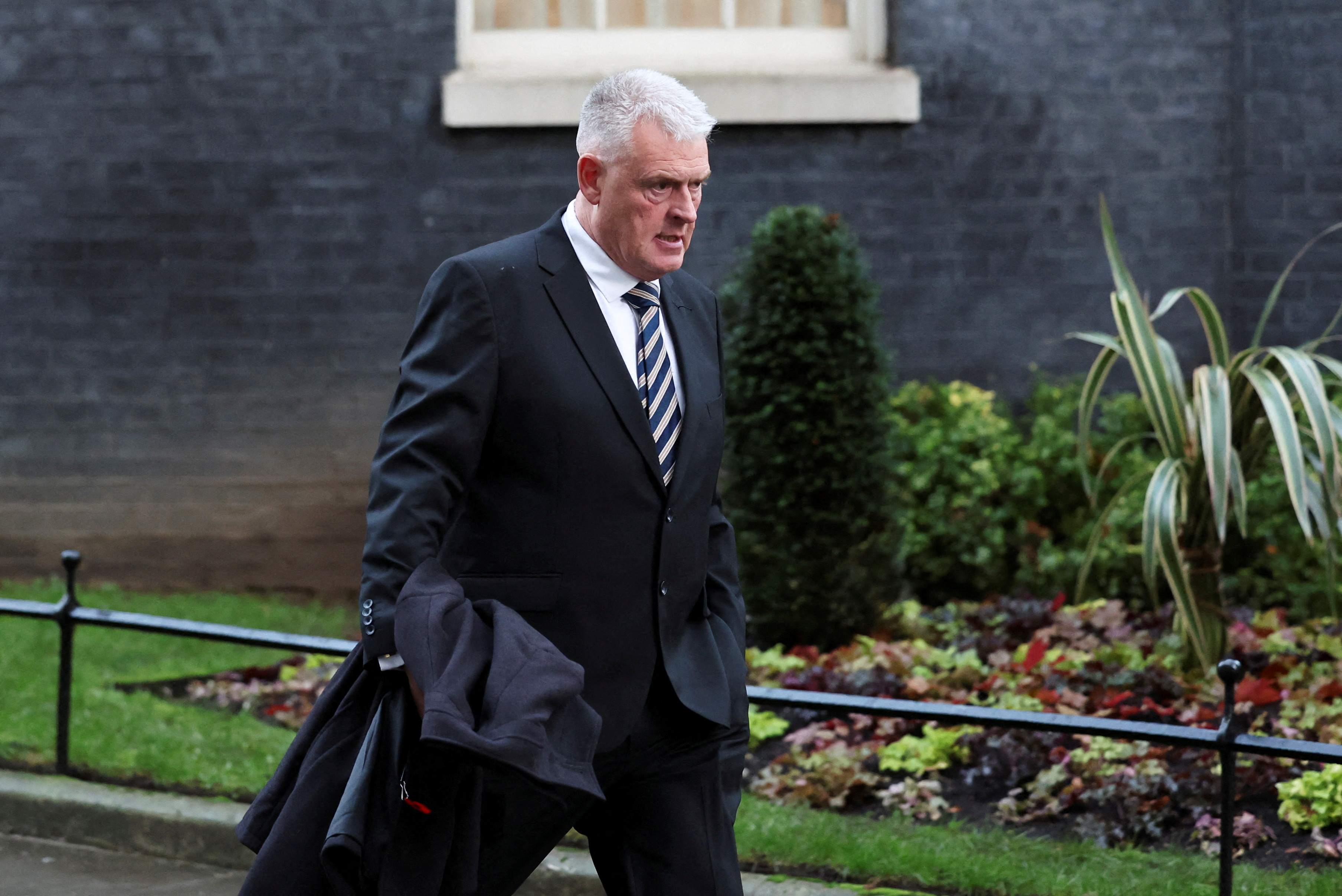 Deputy Chairman of the Conservative Party Lee Anderson walks at 10 Downing Street