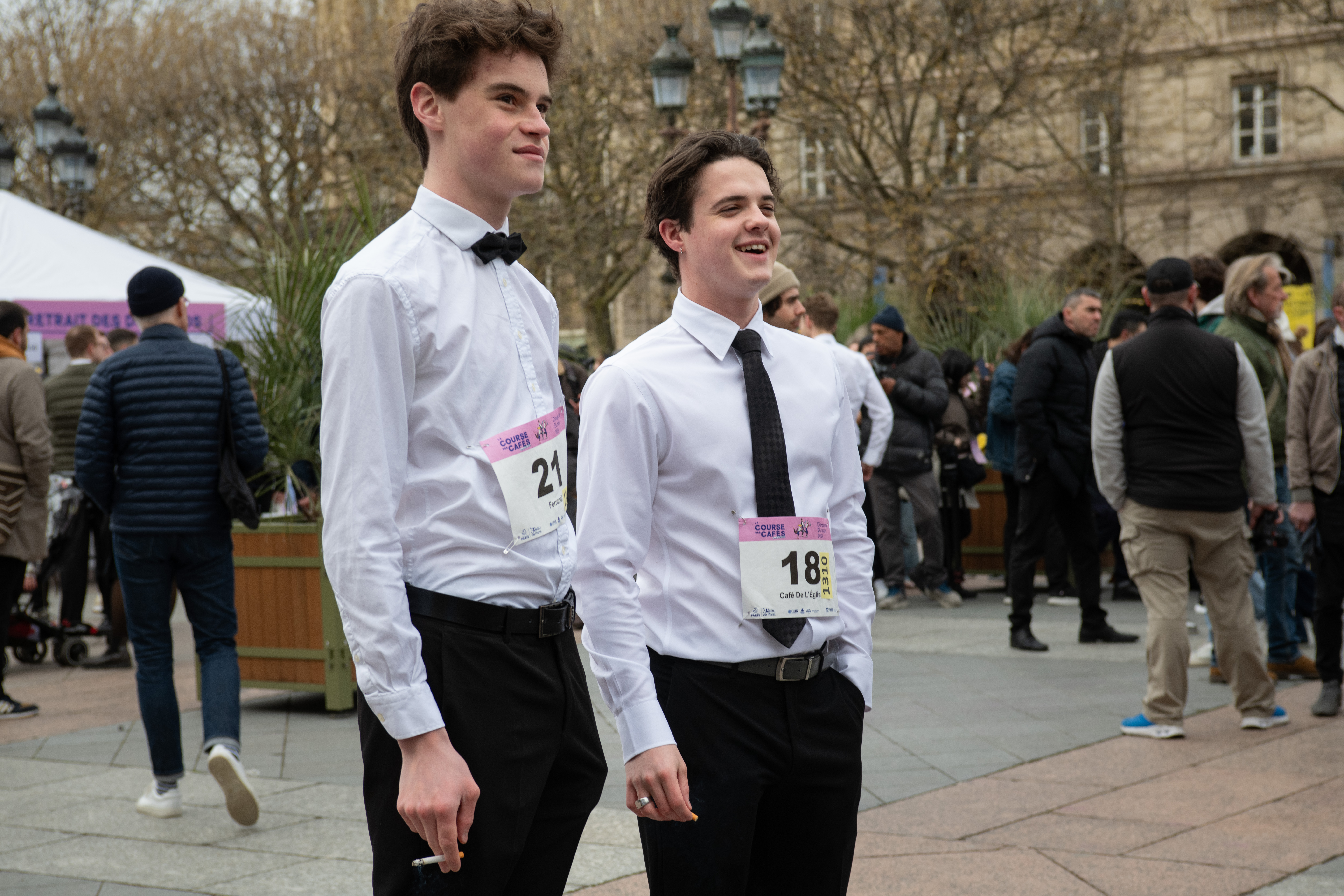 Léon Mayer (left) said he had seen footage of older races before he signed up. “Seeing that we’re a bit involved in the industry, we were interested in doing it,” he told Al Jazeera.