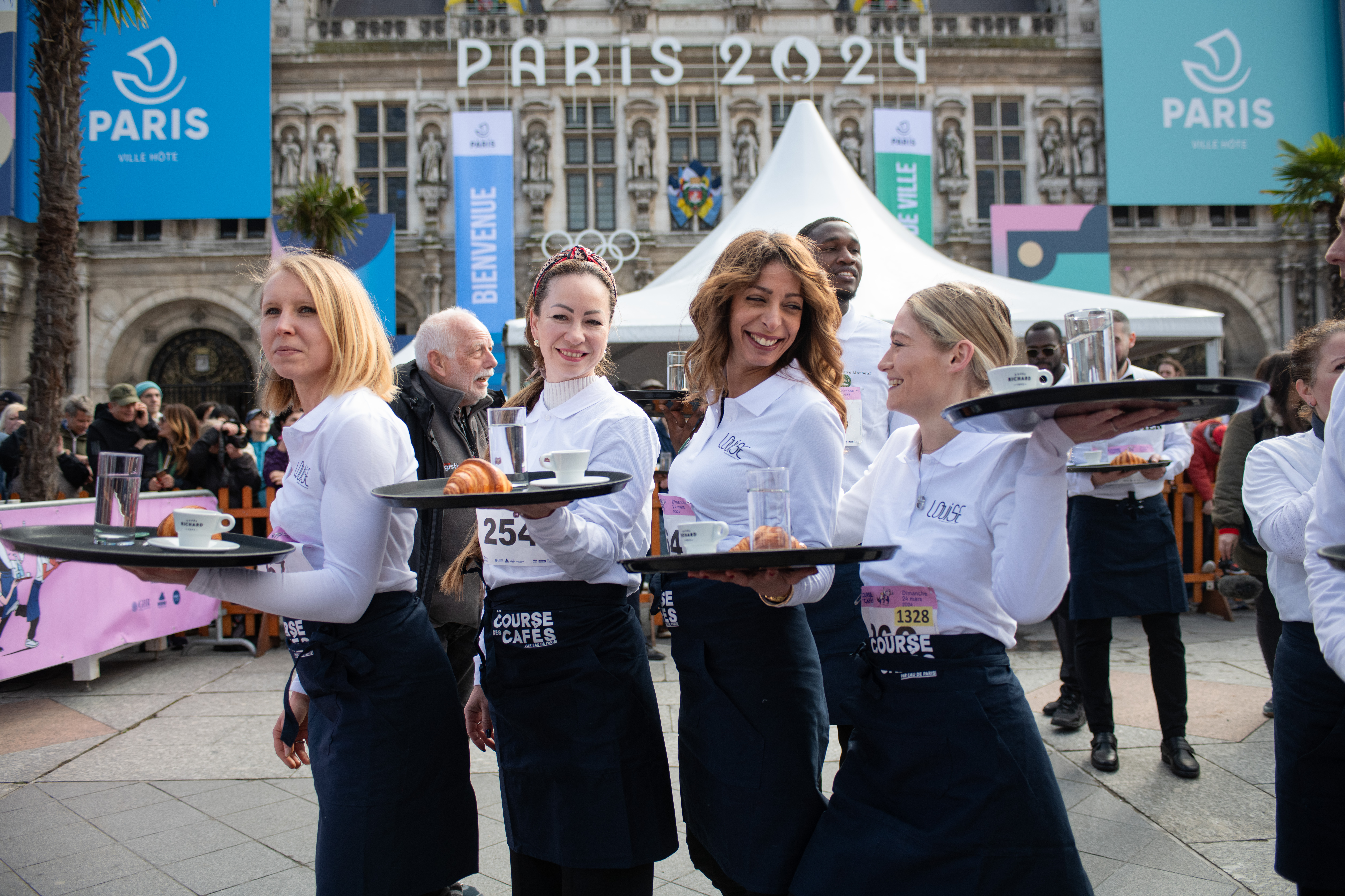 Camile Duquenn, who competed with coworkers from the Cafe Louise in Saint-Germain-des-Pres, said she decided to race because she wanted to “laugh and be with colleagues, and because (the race) is rather legendary.”