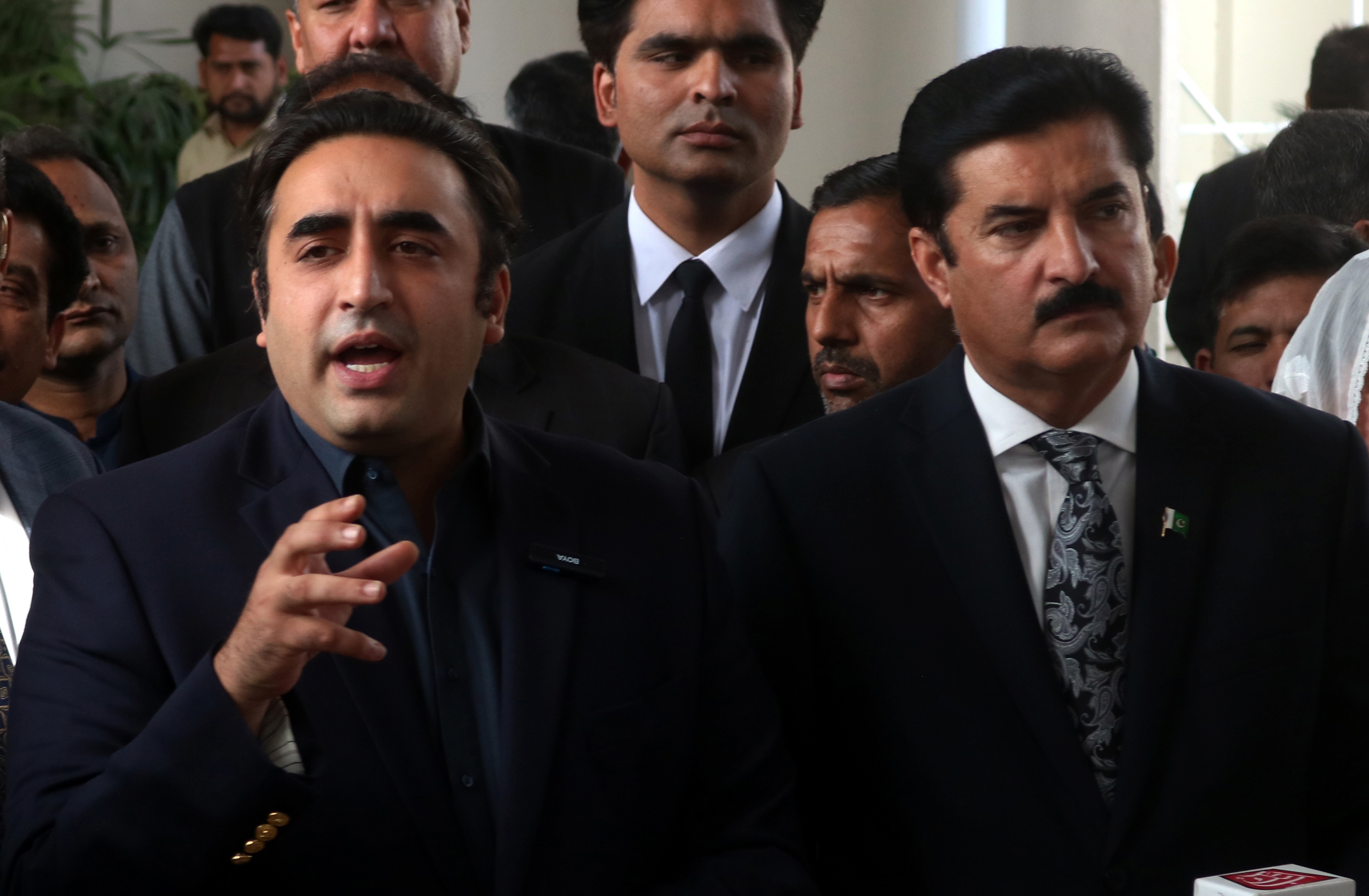 Bilawal Bhutto Zardari, grandson of Zulfikar Ali Bhutto speaking outside the court after Wednesday's verdict.