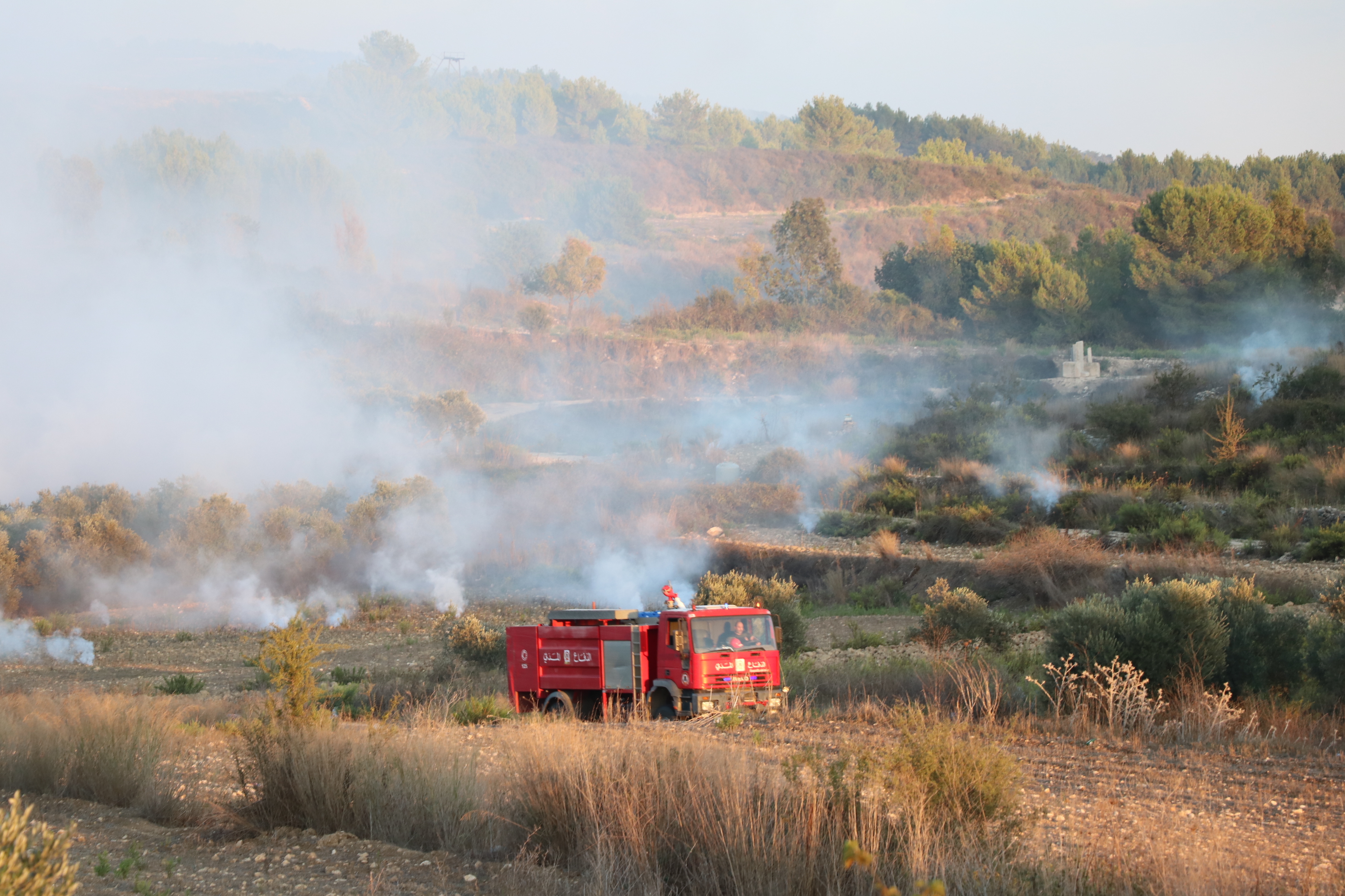 Smoke rises after Israeli army launches artillery attacks on Zahajra