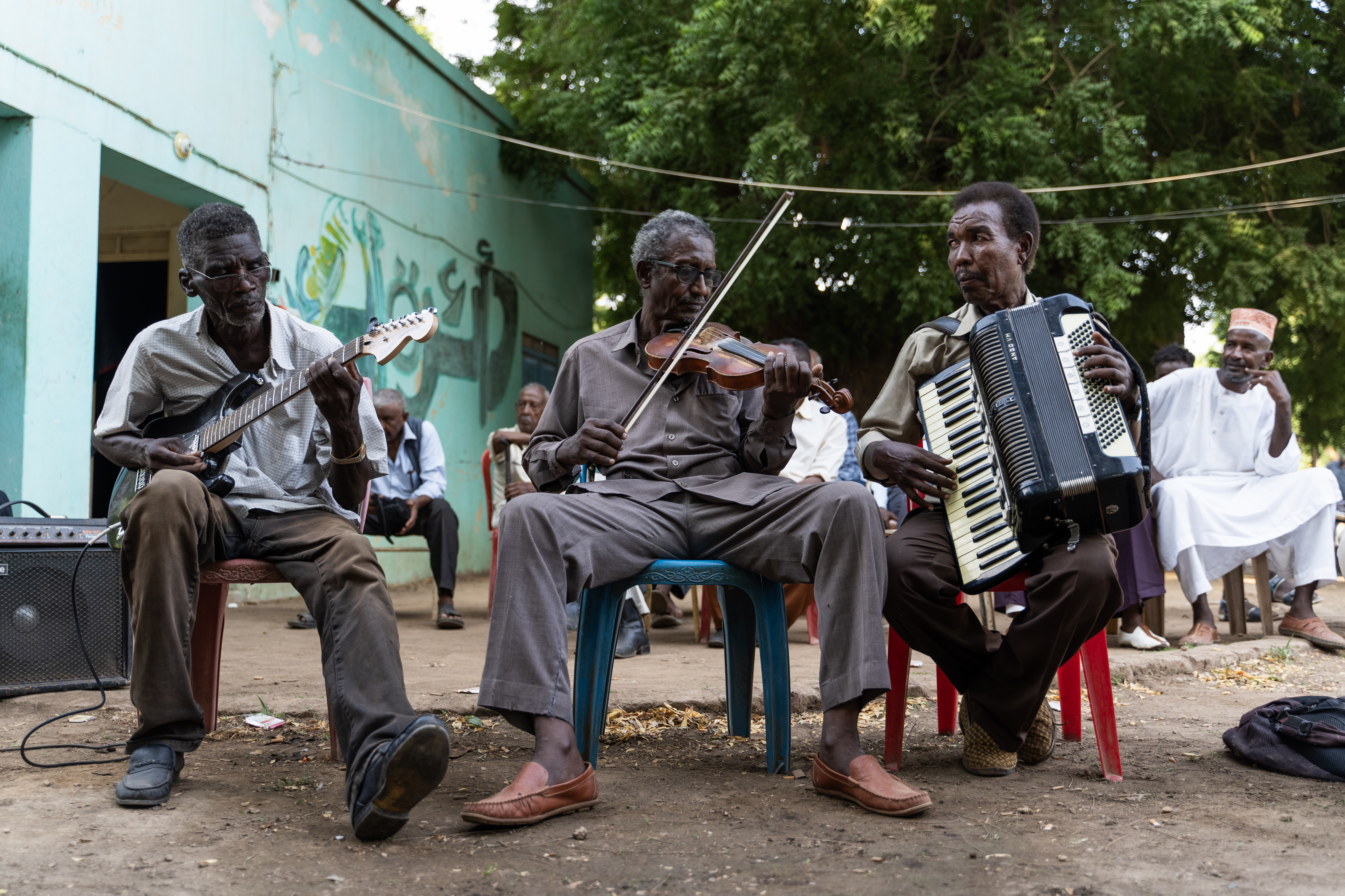 Local musicians in Wad Madani used music to support those who fled the war in Khartoum.