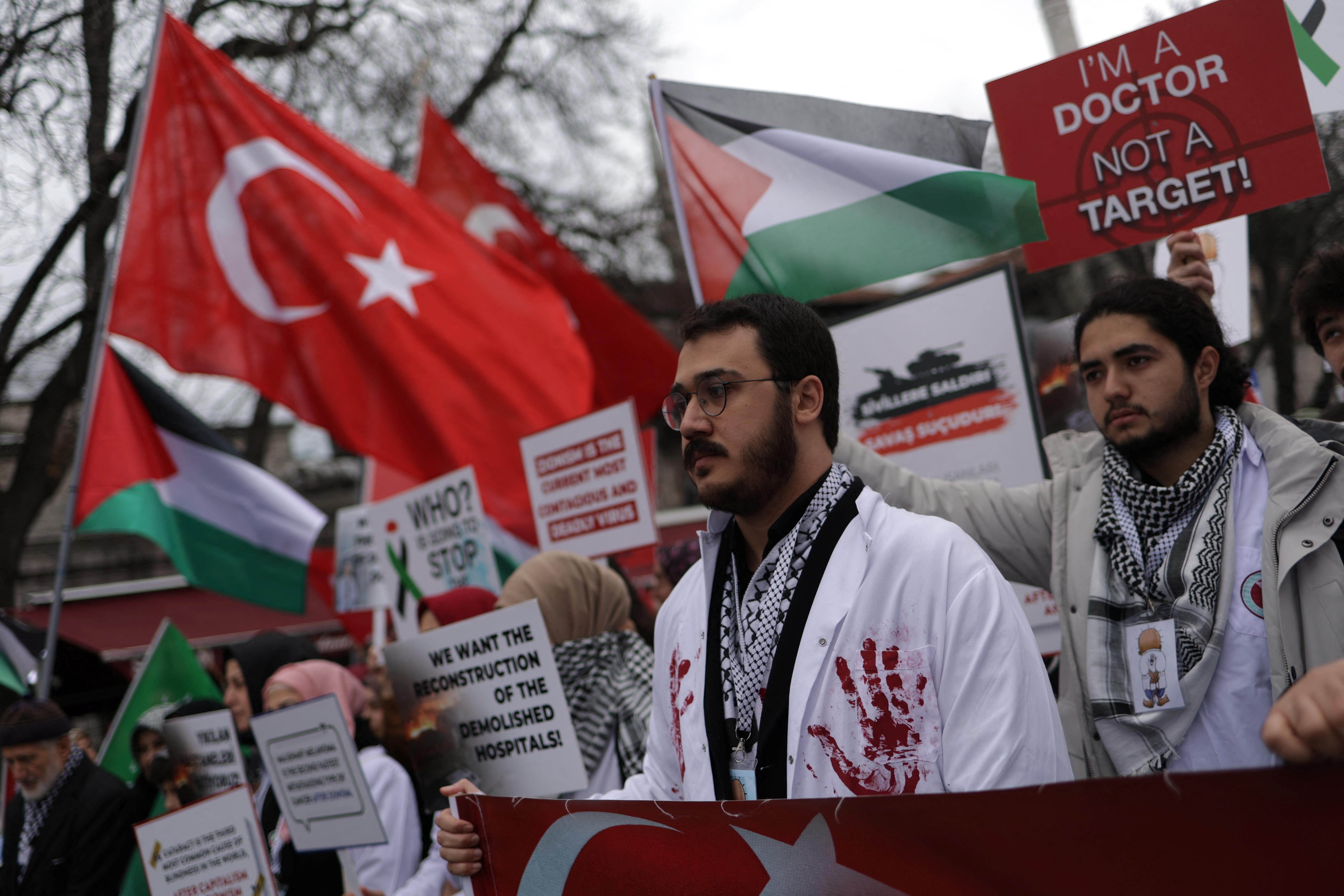 Protest in solidarity with Palestinians, in Istanbul