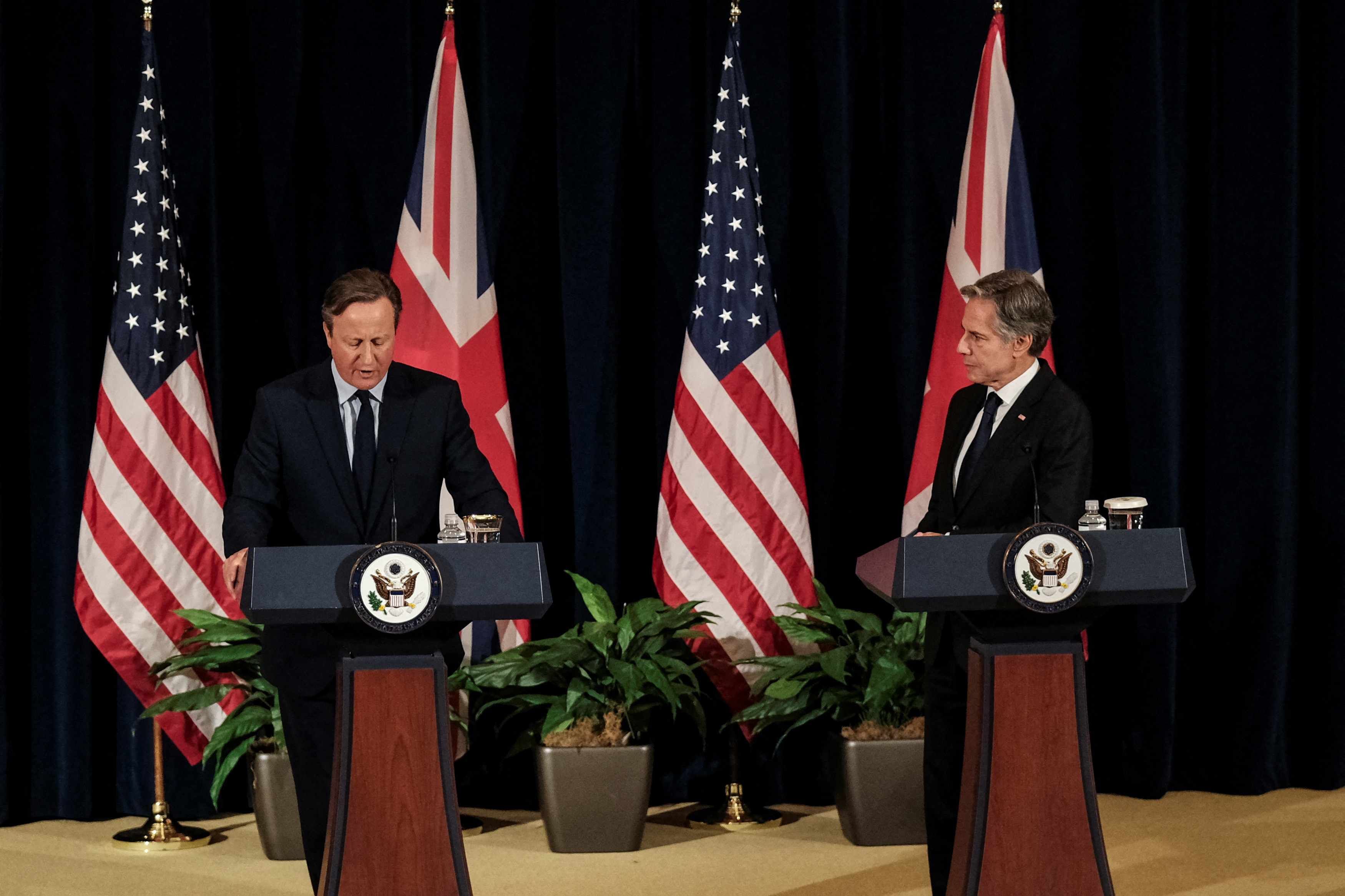 U.S. Secretary of State Antony Blinken and British Foreign Secretary David Cameron