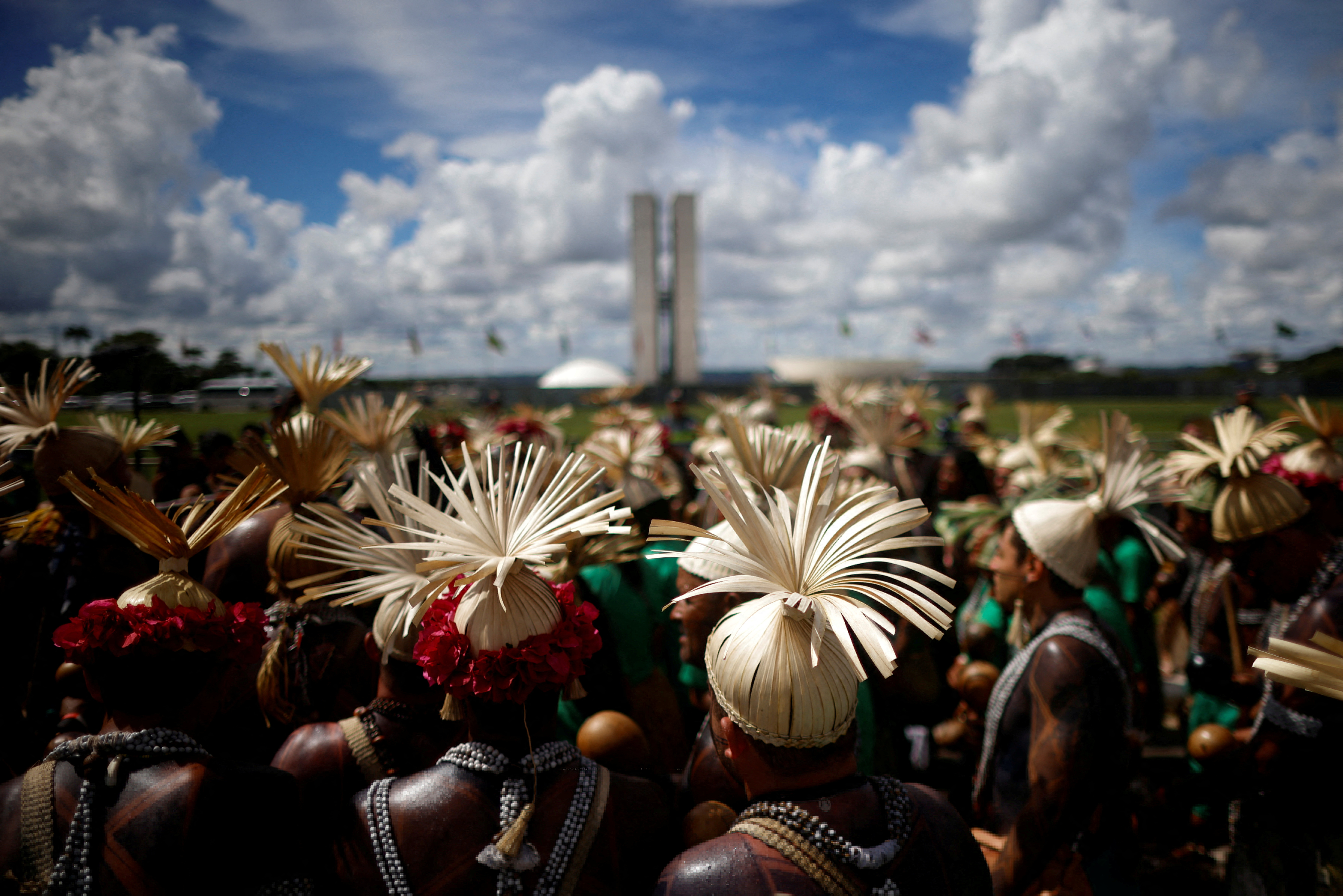 Indigenous people take part in the Terra Livre (Free Land) protest camp to demand the demarcation of land and to defend cultural rights, in Brasilia, Brazil April 23