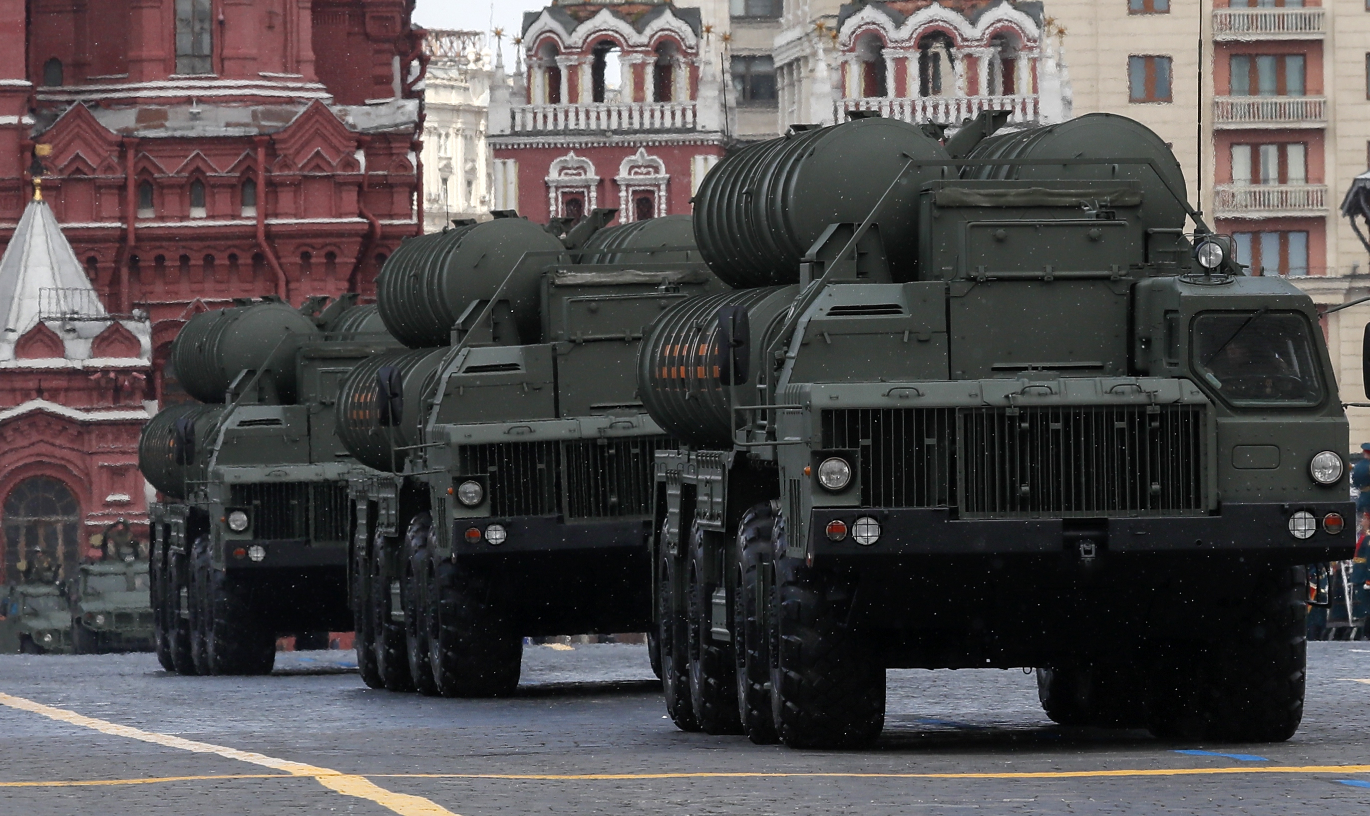 Russian S-400 Triumf mobile surface-to-air missile systems take part in the Victory Day military parade on the Red Square in Moscow, Russia