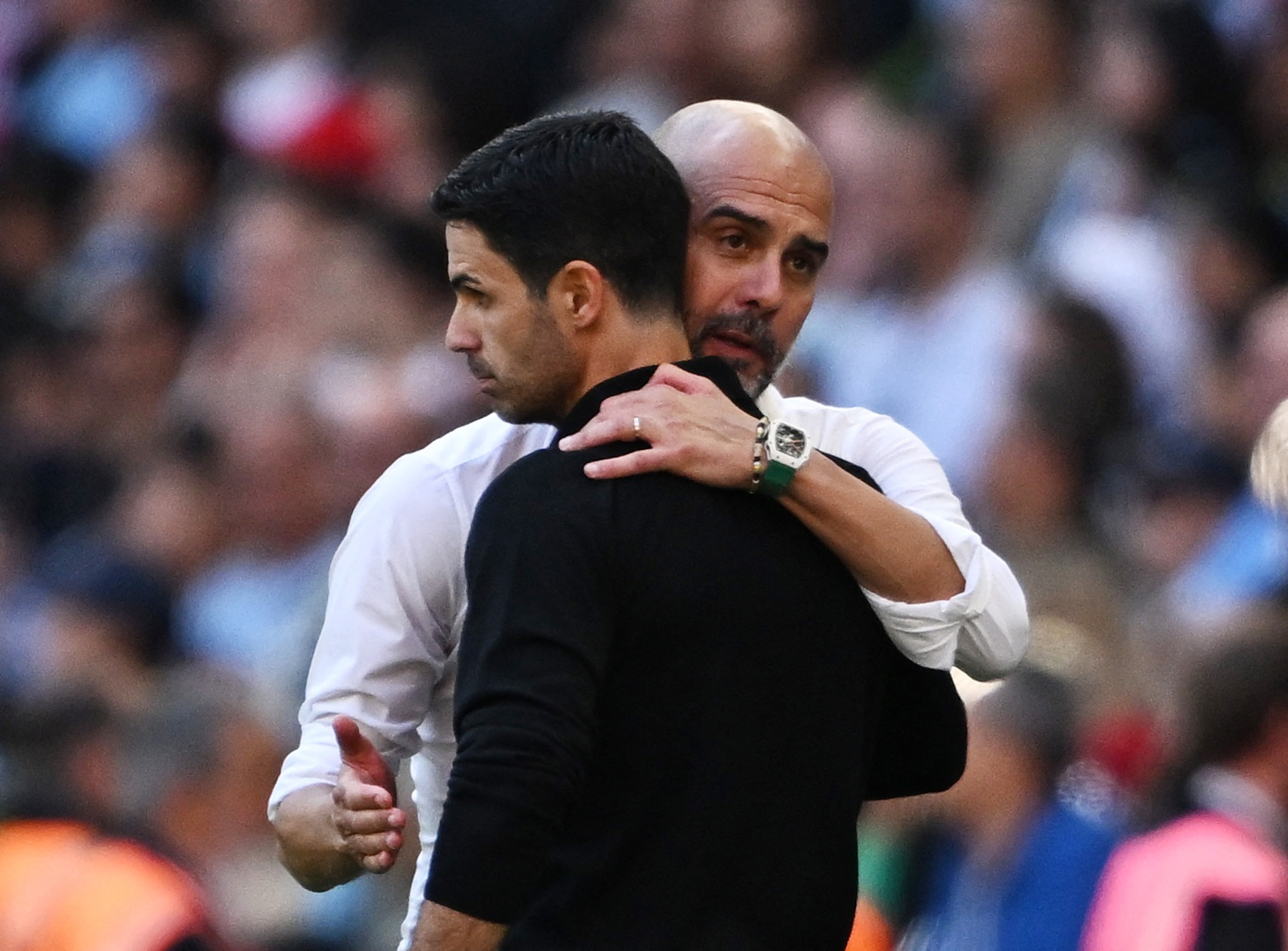 Mikel Arteta and Pep Guardiola