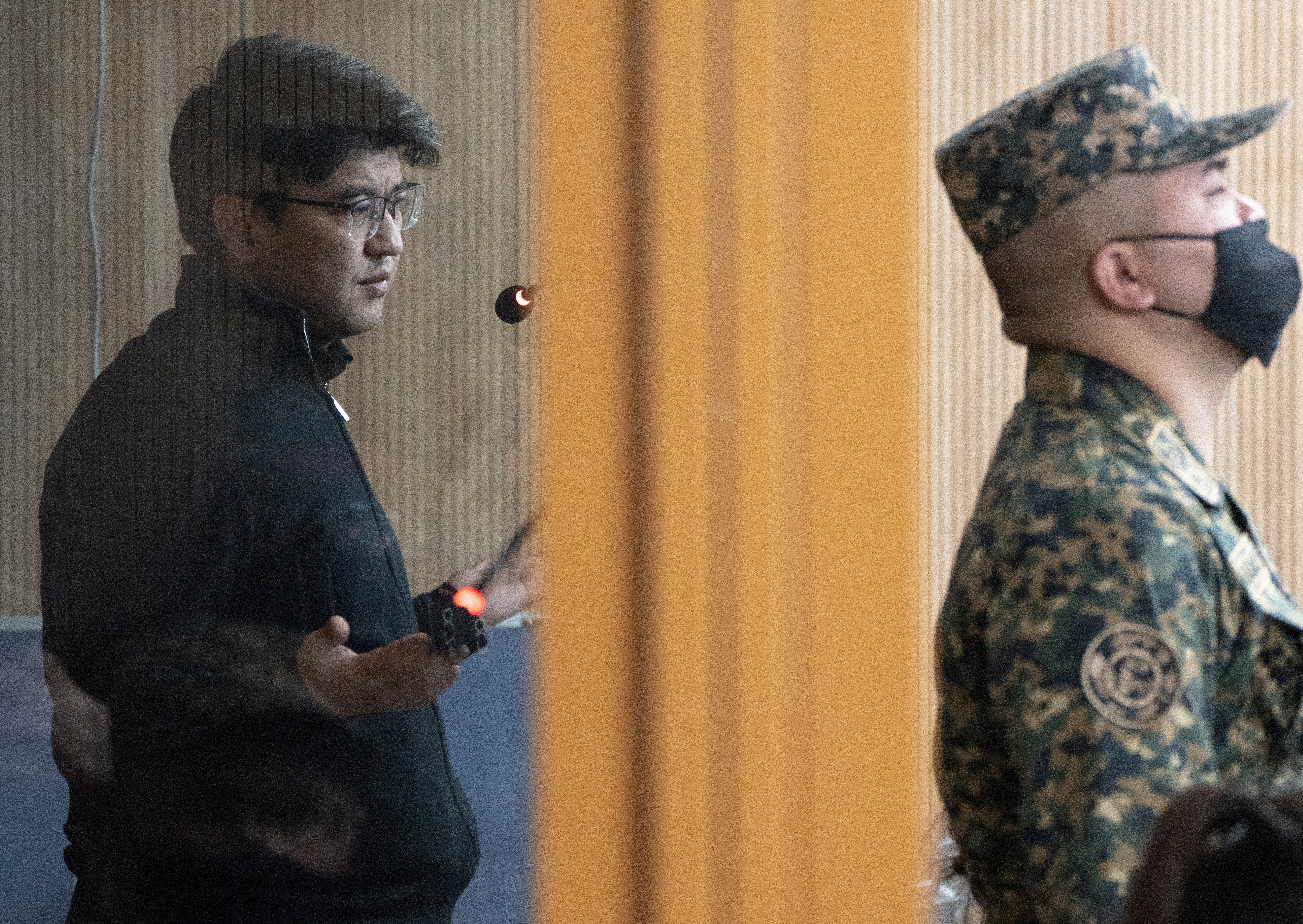 Kazakhstan's former Economy Minister Kuandyk Bishimbayev, charged with beating his wife to death, attends a court hearing in Astana, Kazakhstan April 3, 2024. REUTERS/Turar Kazangapov